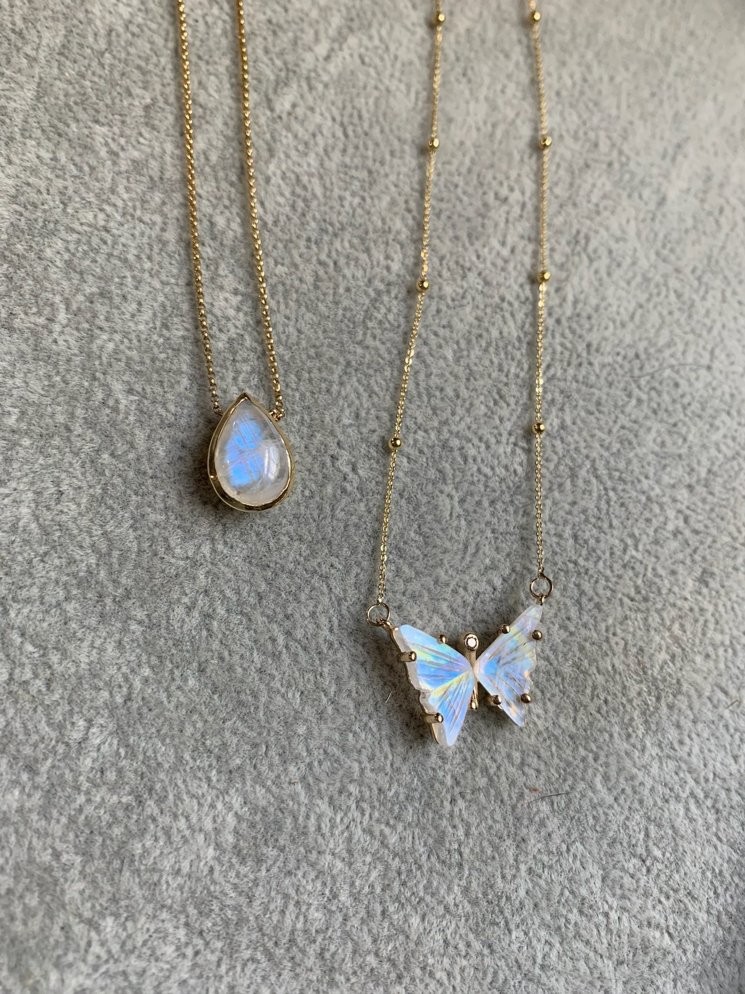 Moonstone Butterfly Satellite Necklace