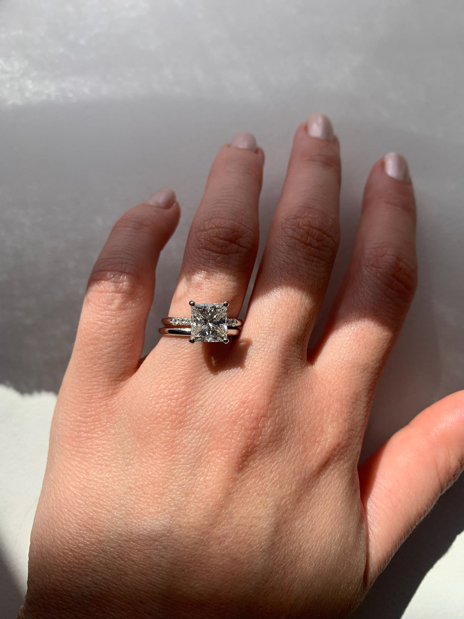 Diamond and Plain Custom Wedding Band