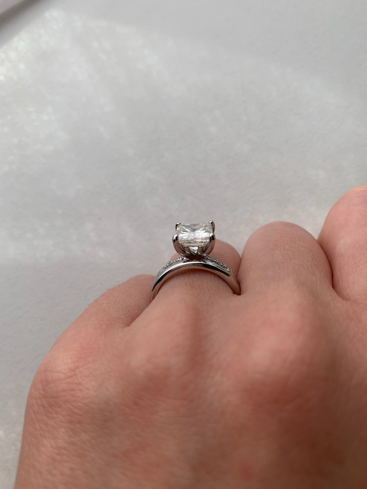 Diamond and Plain Custom Wedding Band
