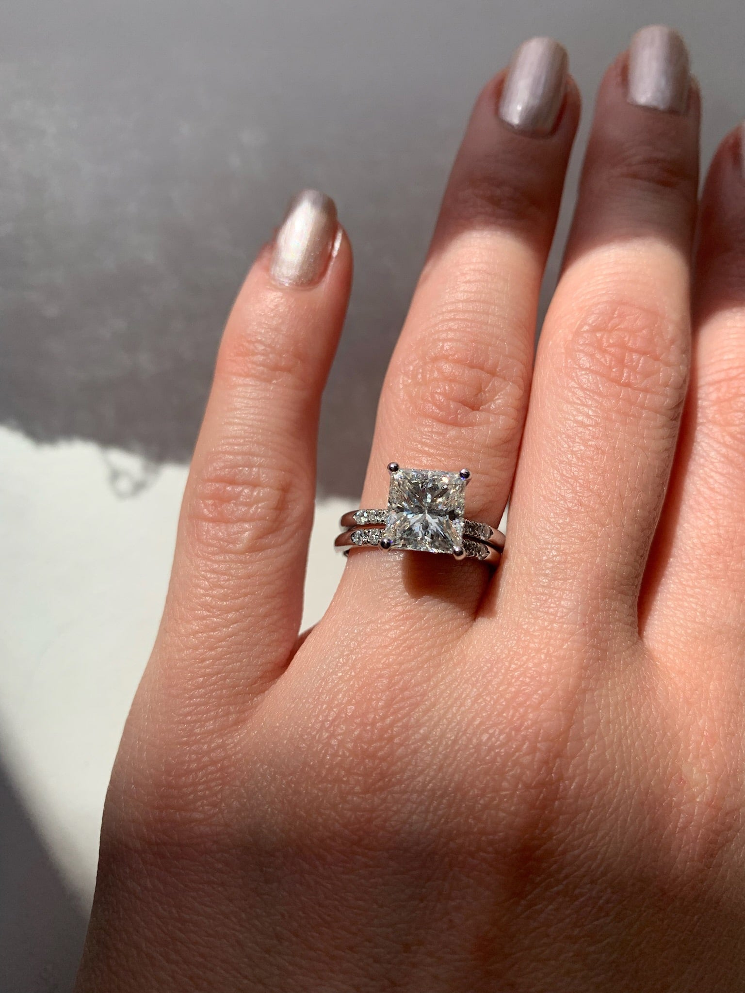 Diamond and Plain Custom Wedding Band