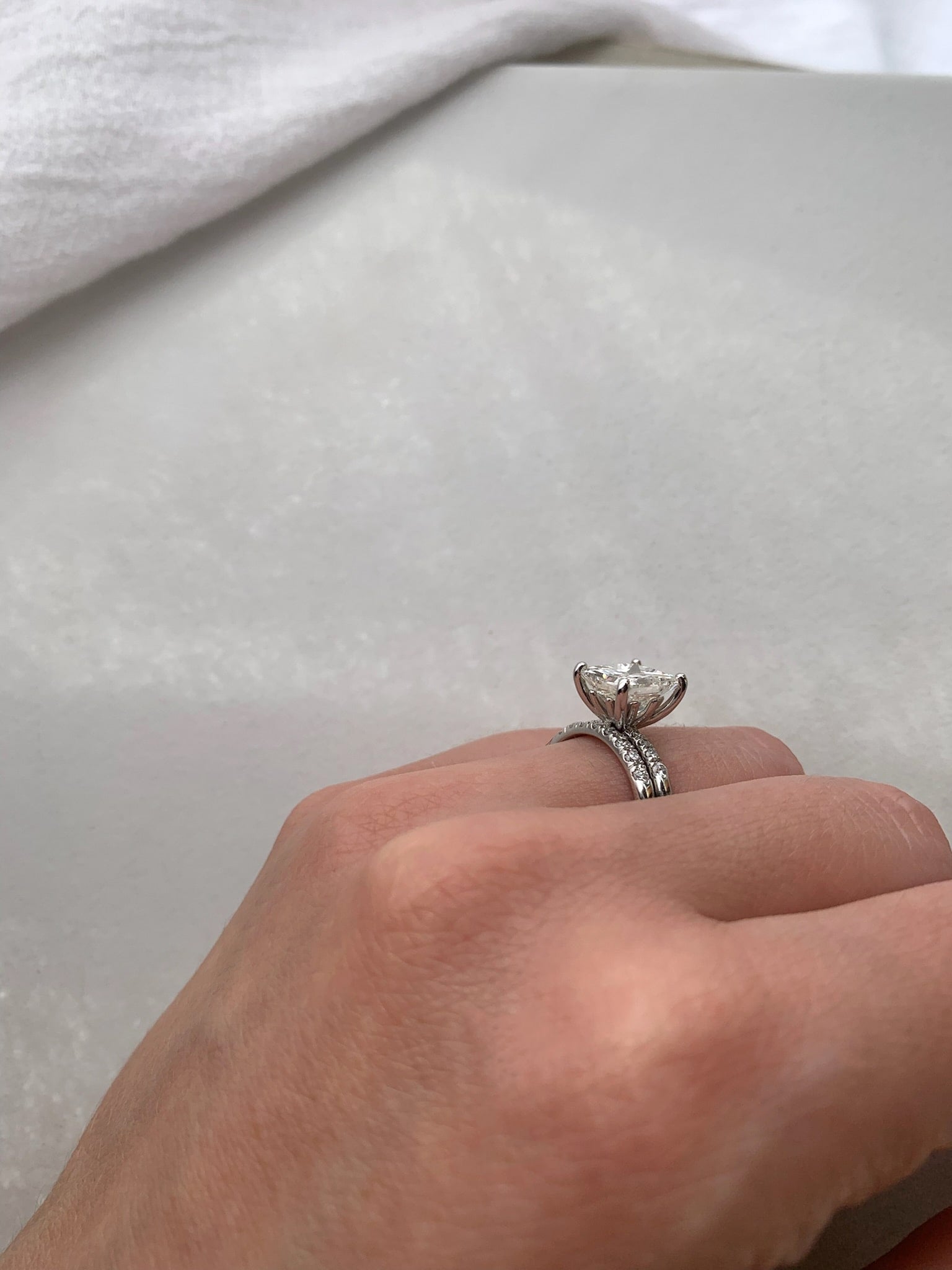 Diamond and Plain Custom Wedding Band