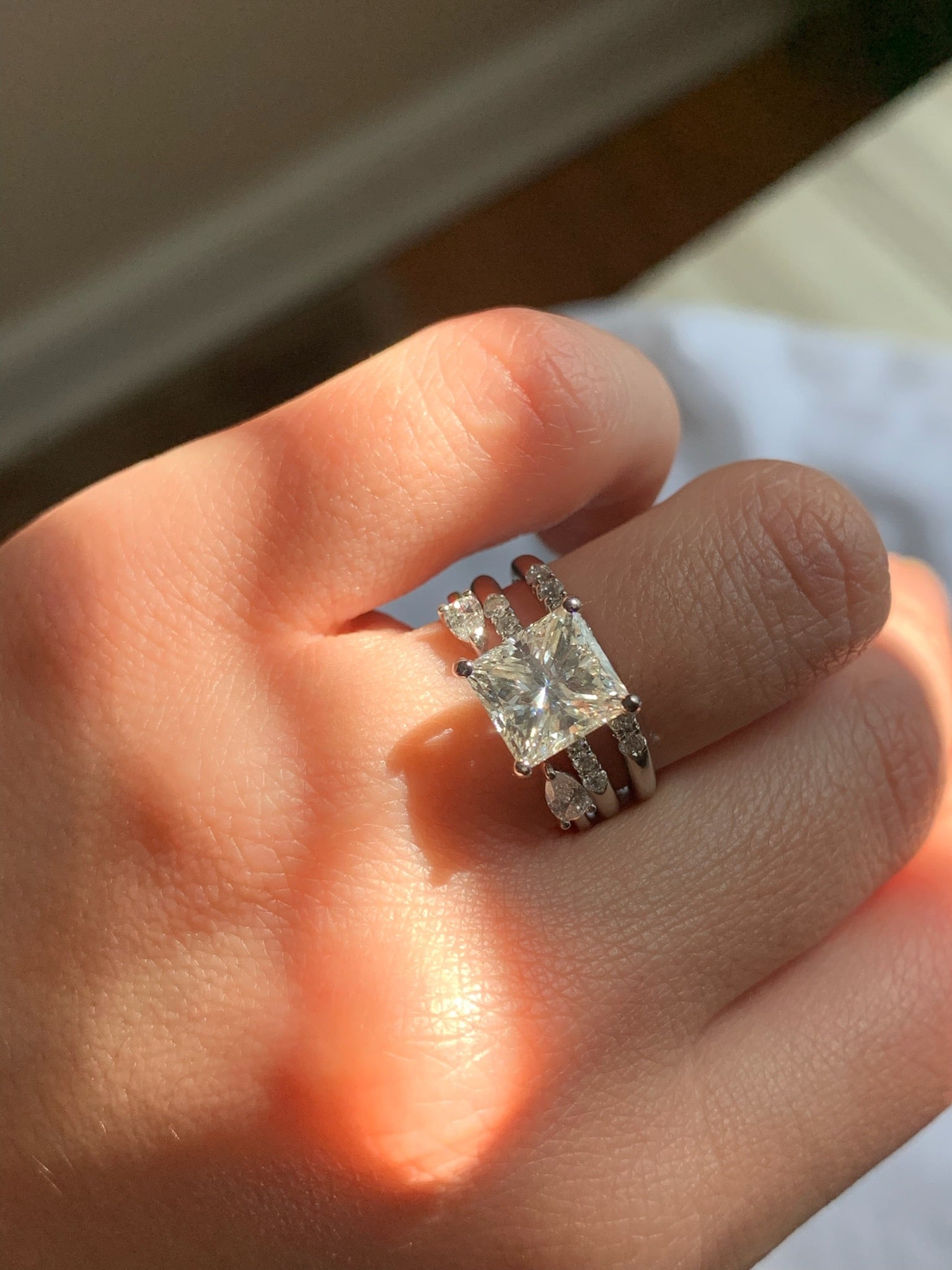 Open Pear Diamond Custom Wedding Band