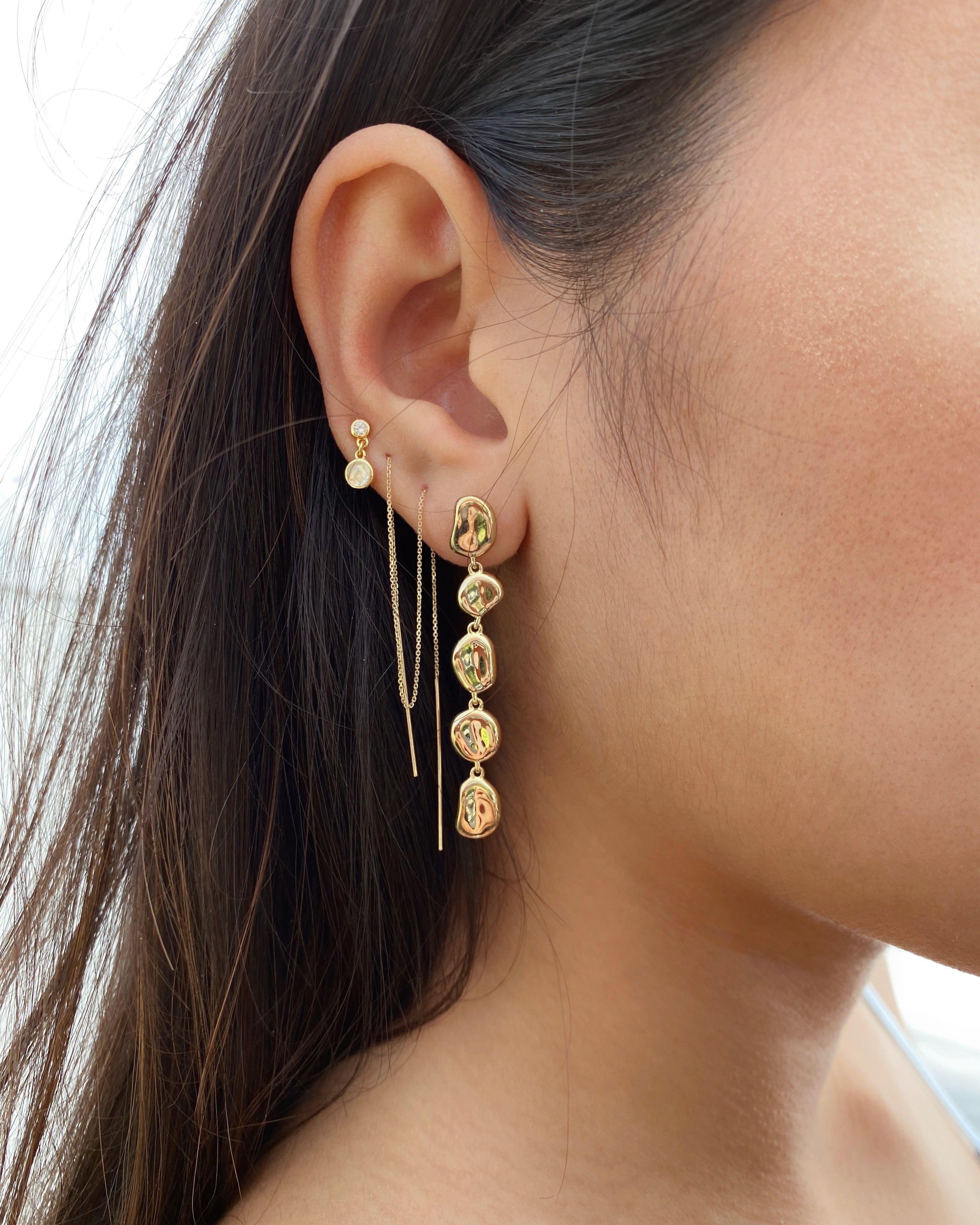 Threader Earrings in 14k Rose Gold