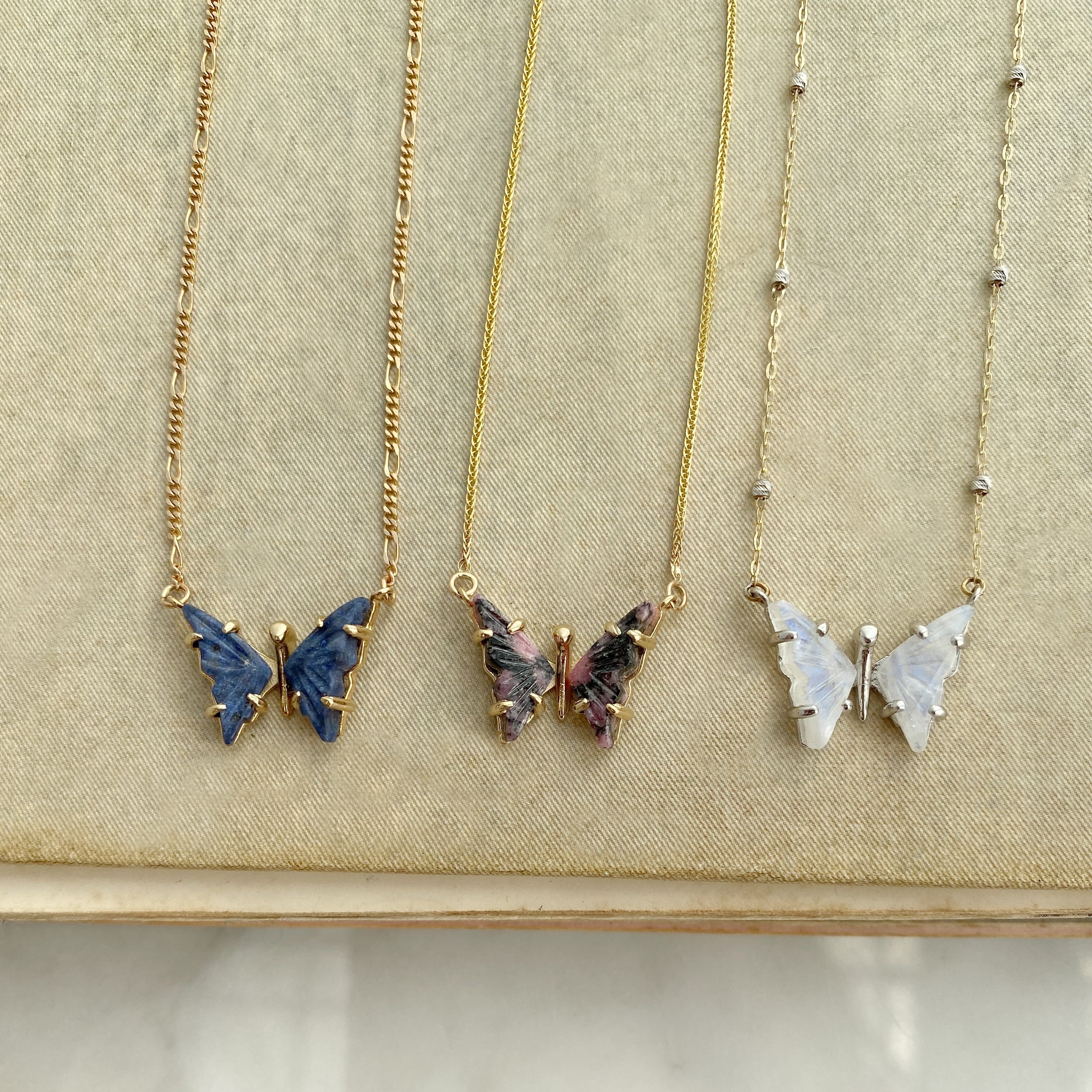 Moonstone Butterfly Necklace