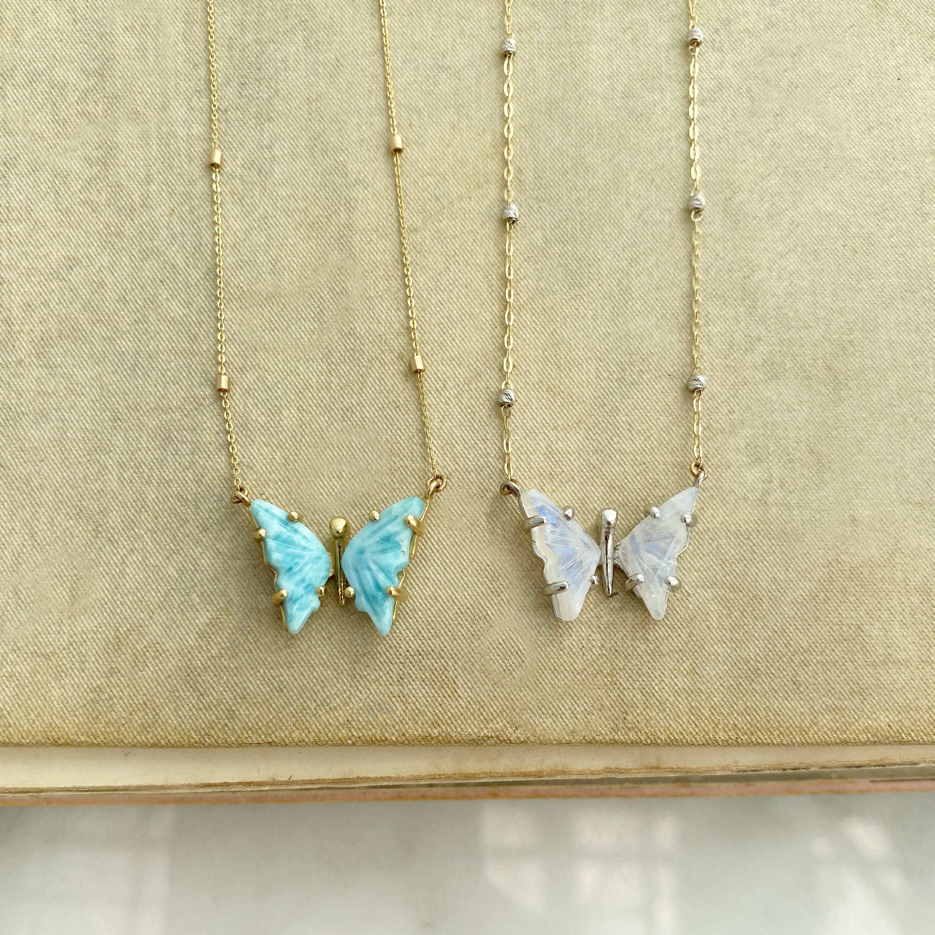 Moonstone Butterfly Necklace