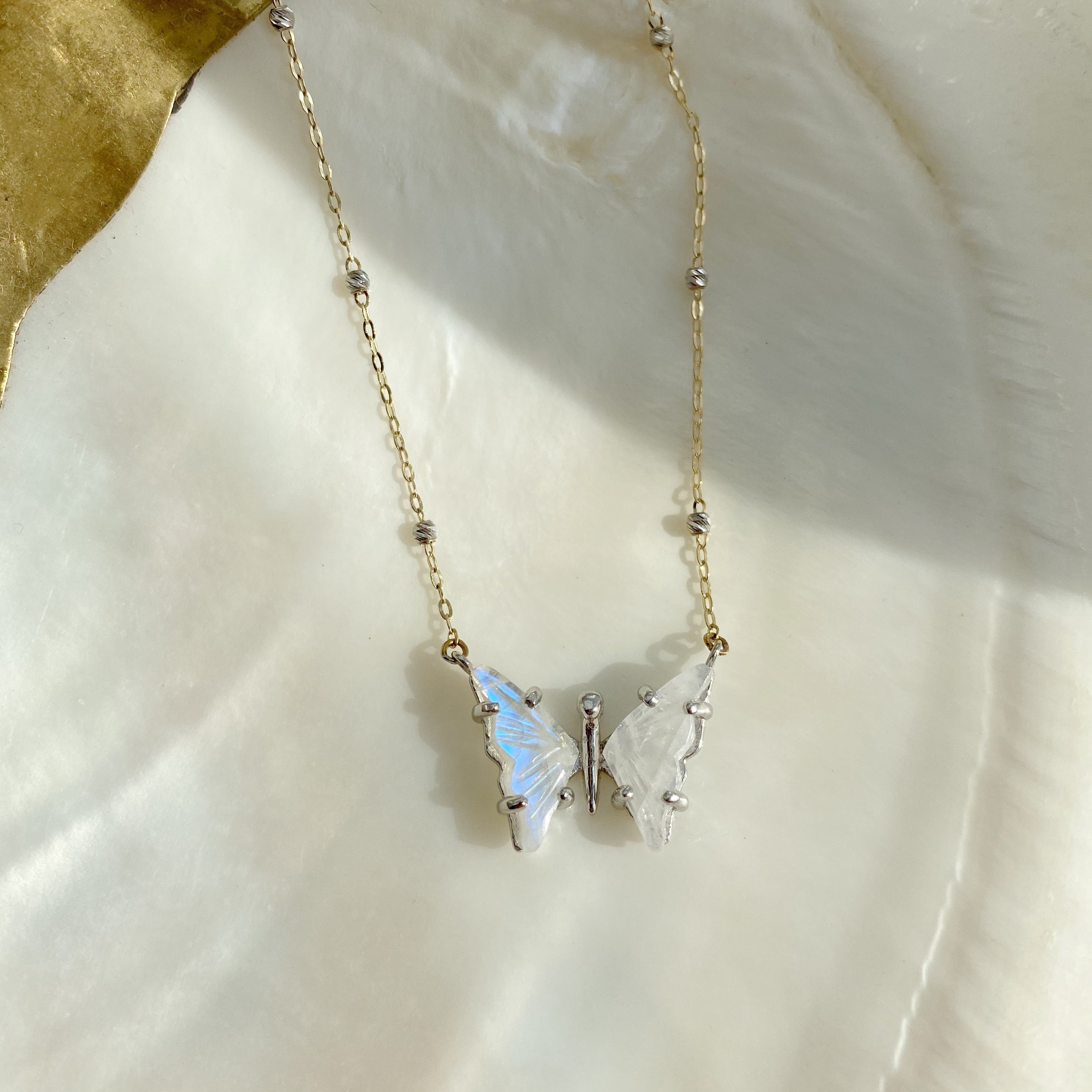 Moonstone Butterfly Necklace