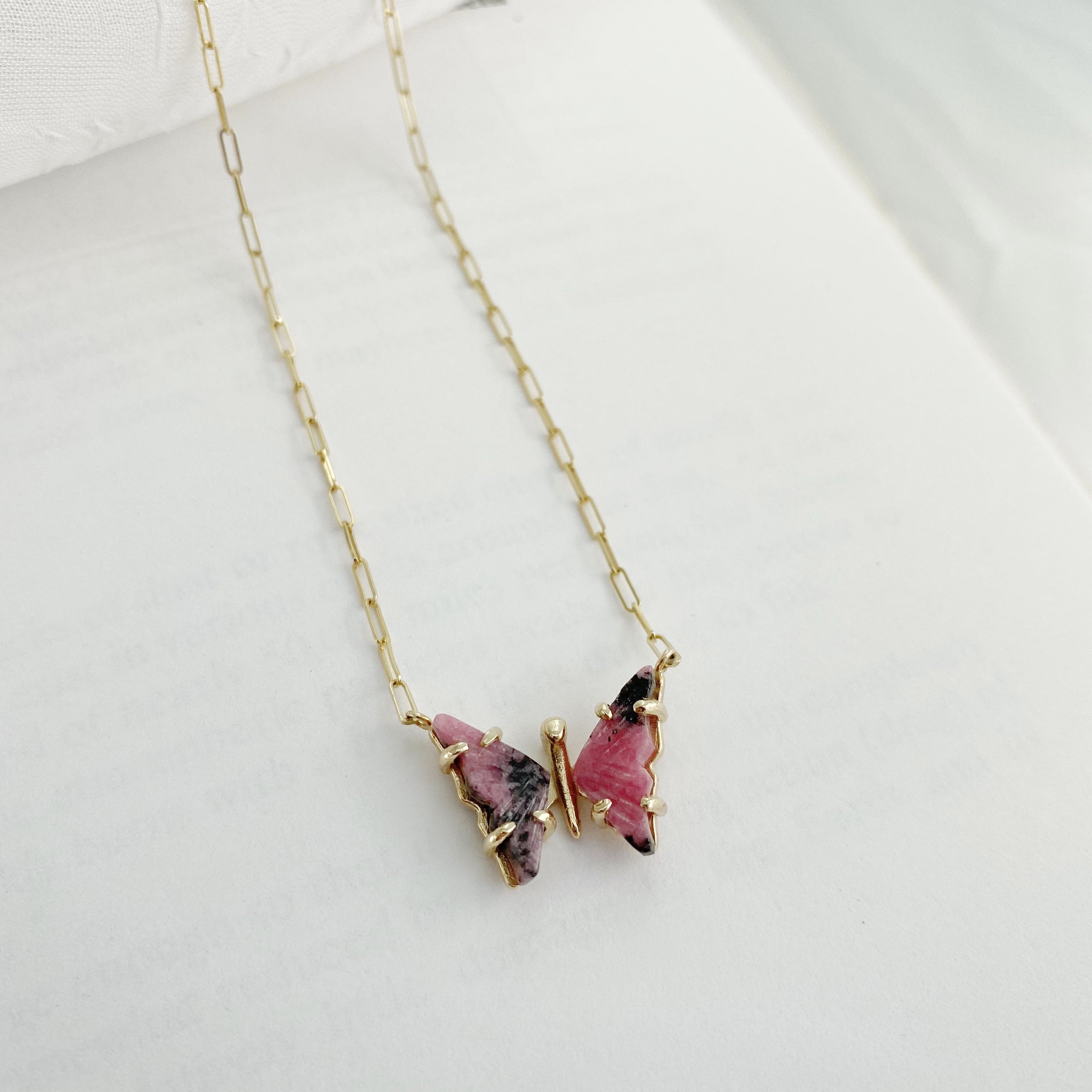 Rhodonite Butterfly Necklace