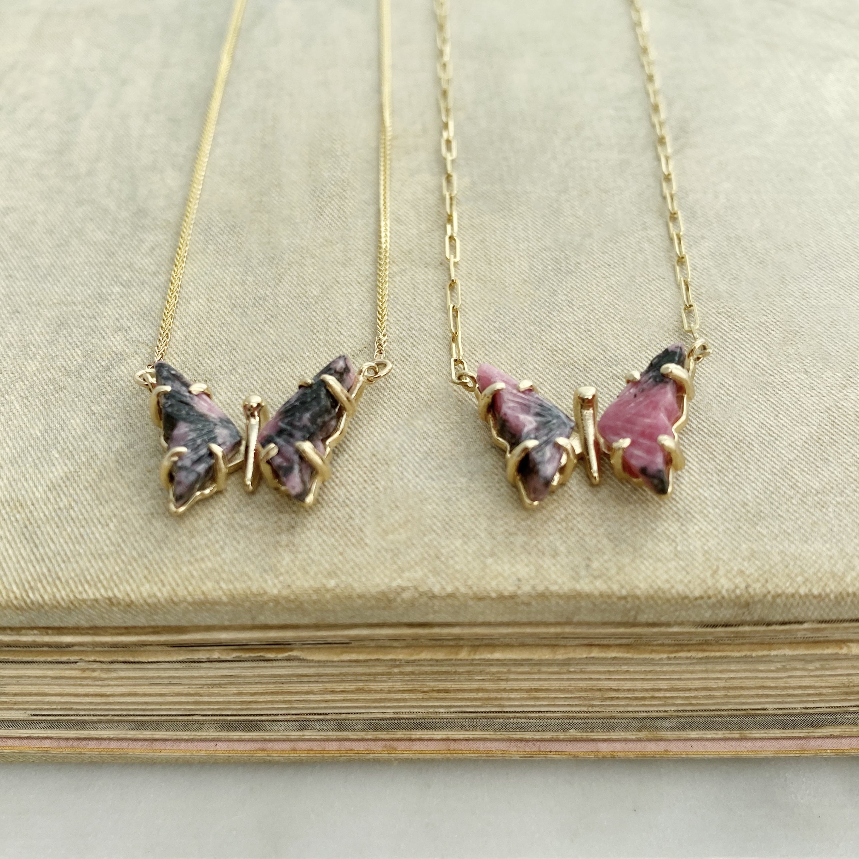 Rhodonite Butterfly Necklace