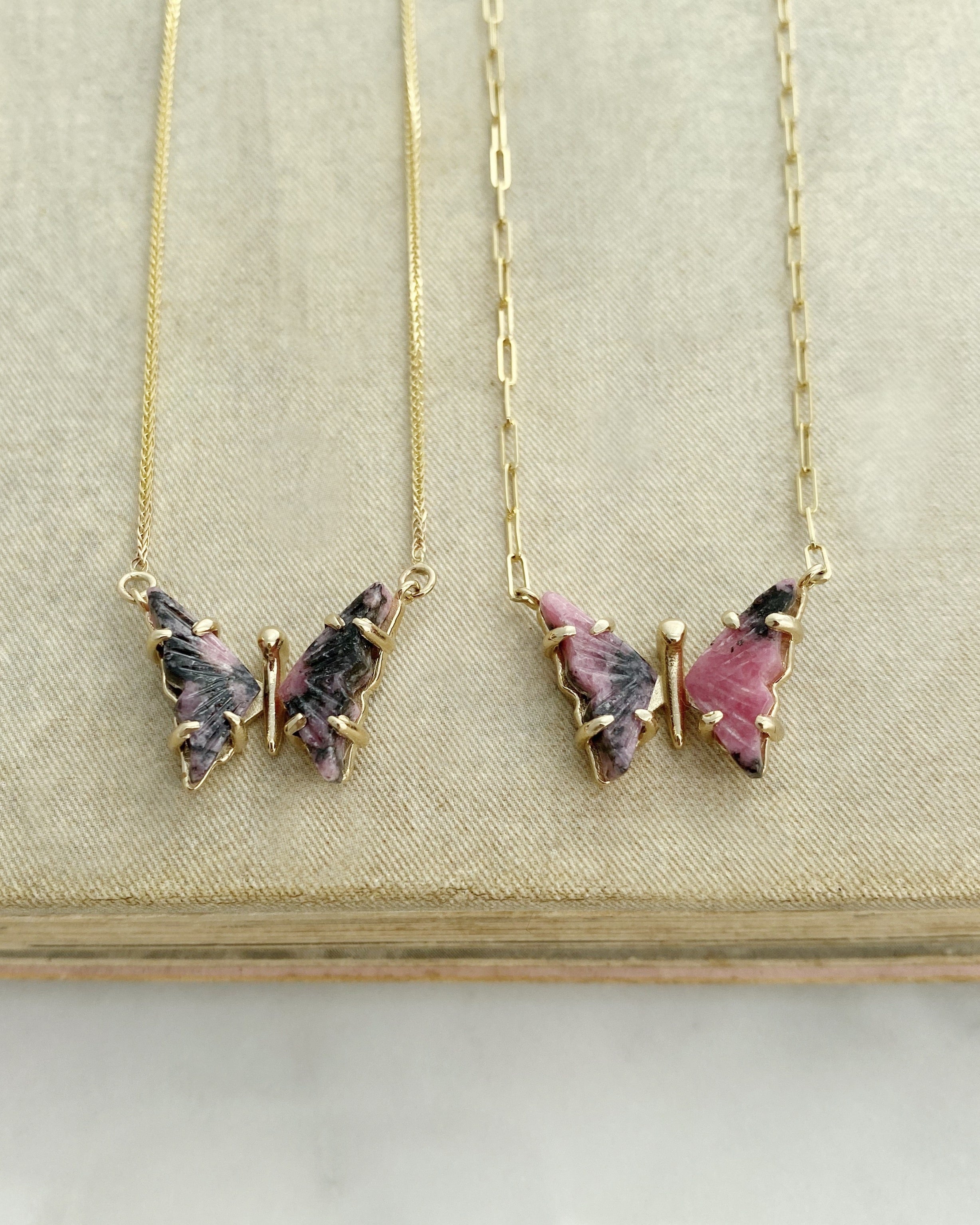 Rhodonite Butterfly Necklace