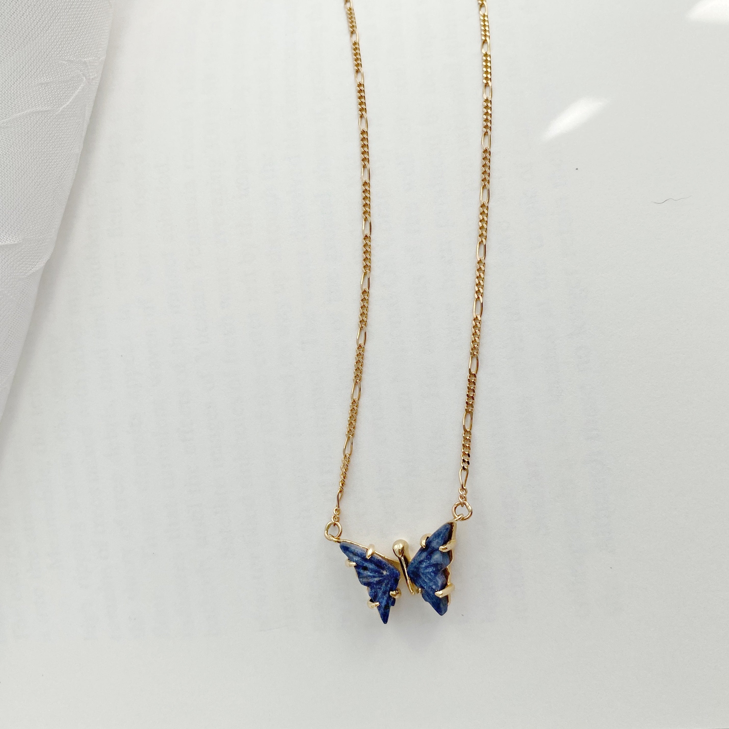Blue Quartz Butterfly Necklace