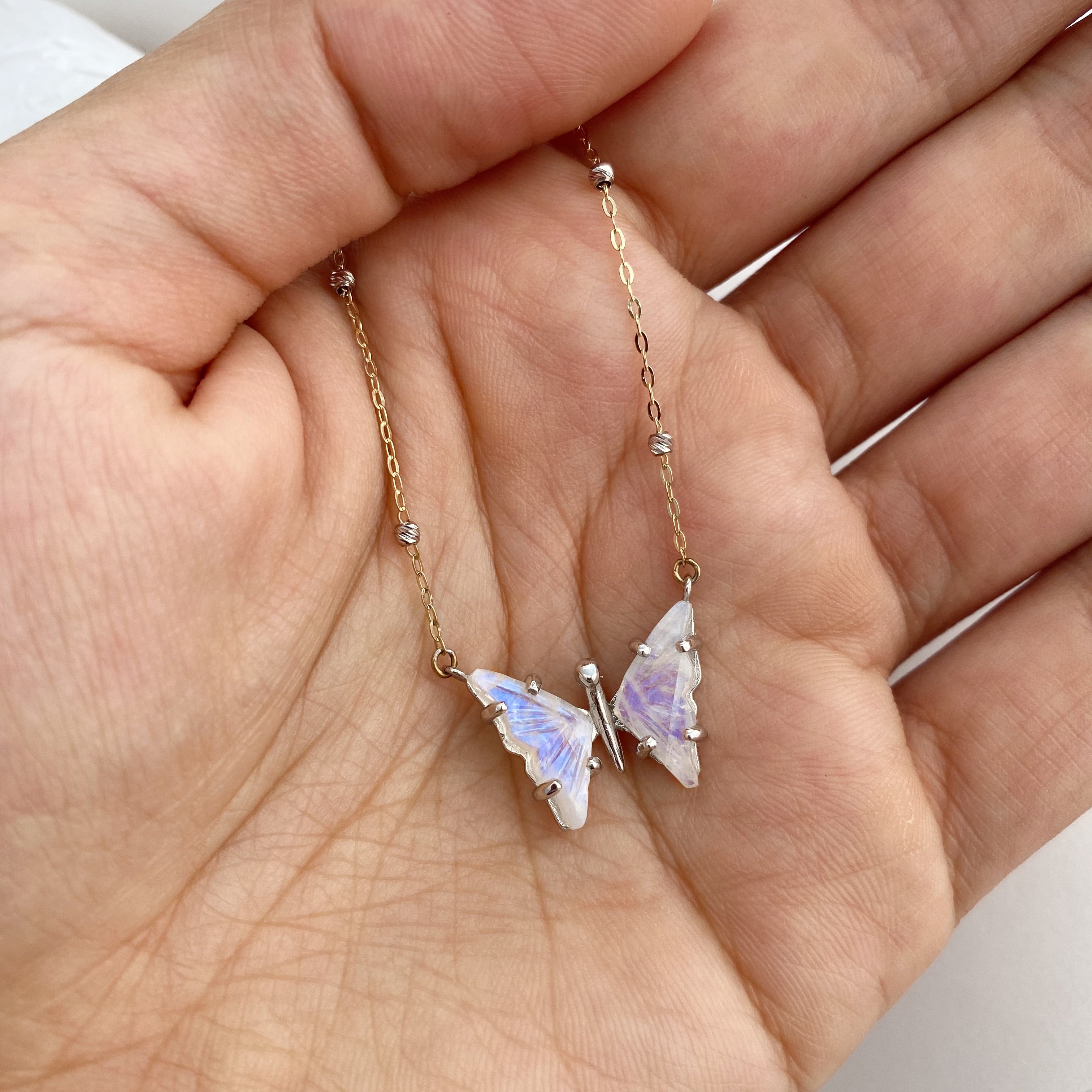 Moonstone Butterfly Necklace