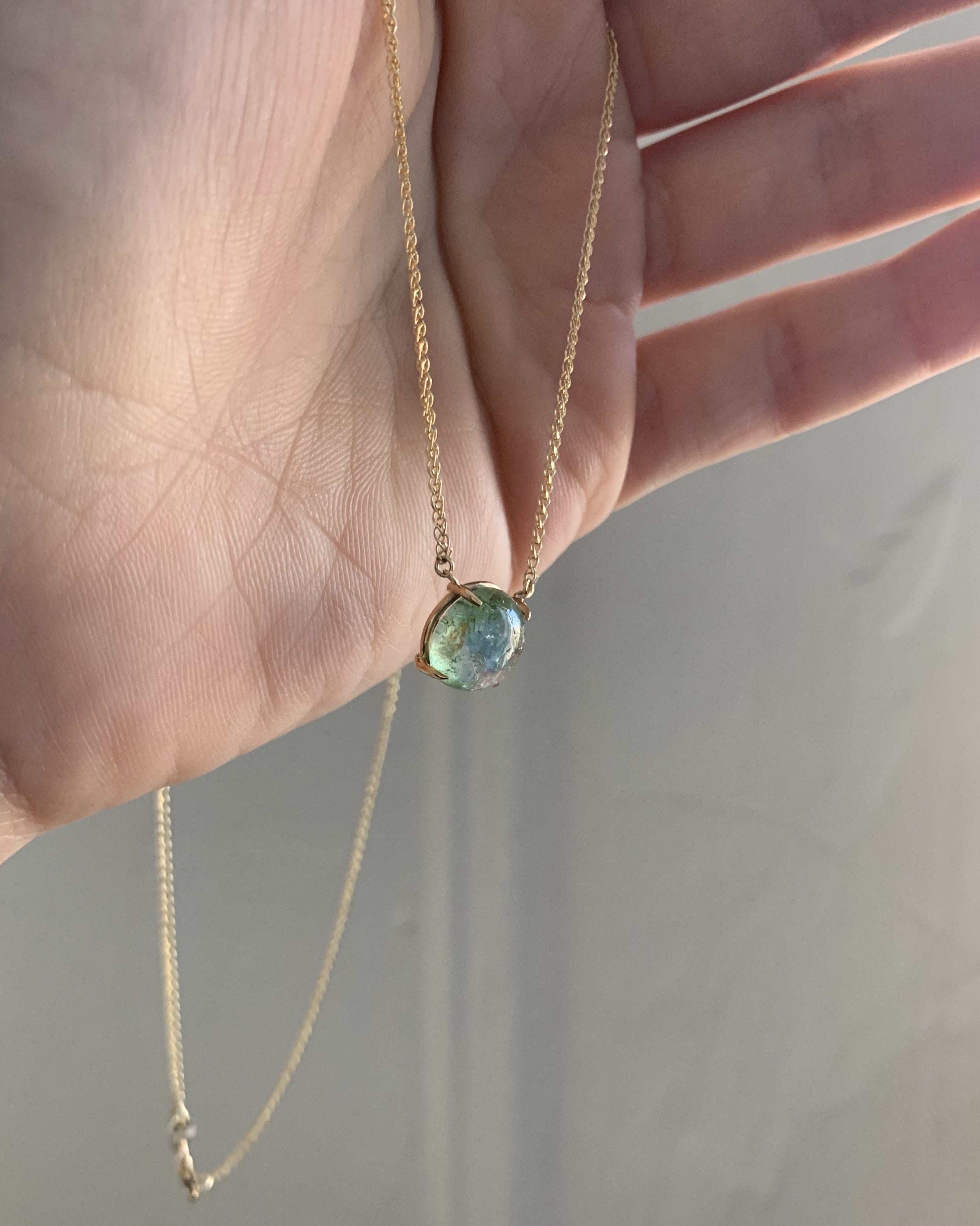 Solitaire Round Tourmaline Necklace