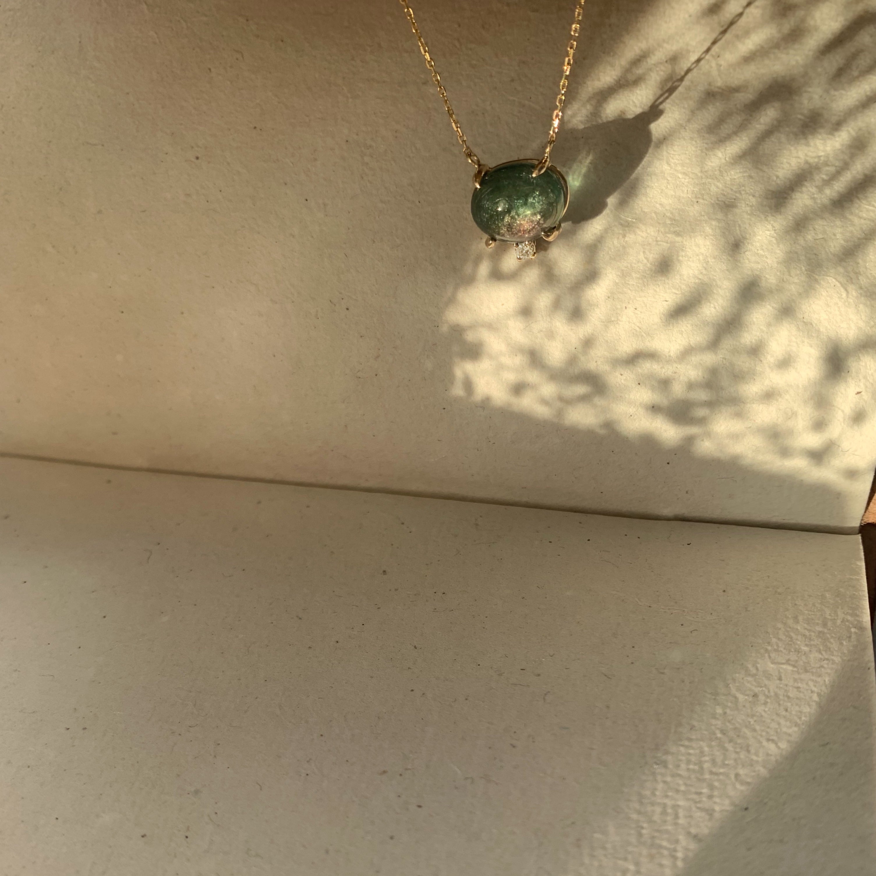 Dainty Tourmaline and Diamond Necklace