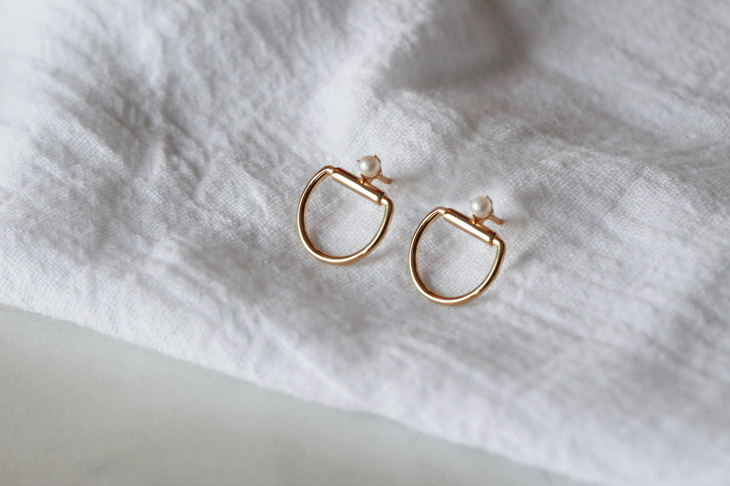 14k Gold Sierra Semi Circle Earrings