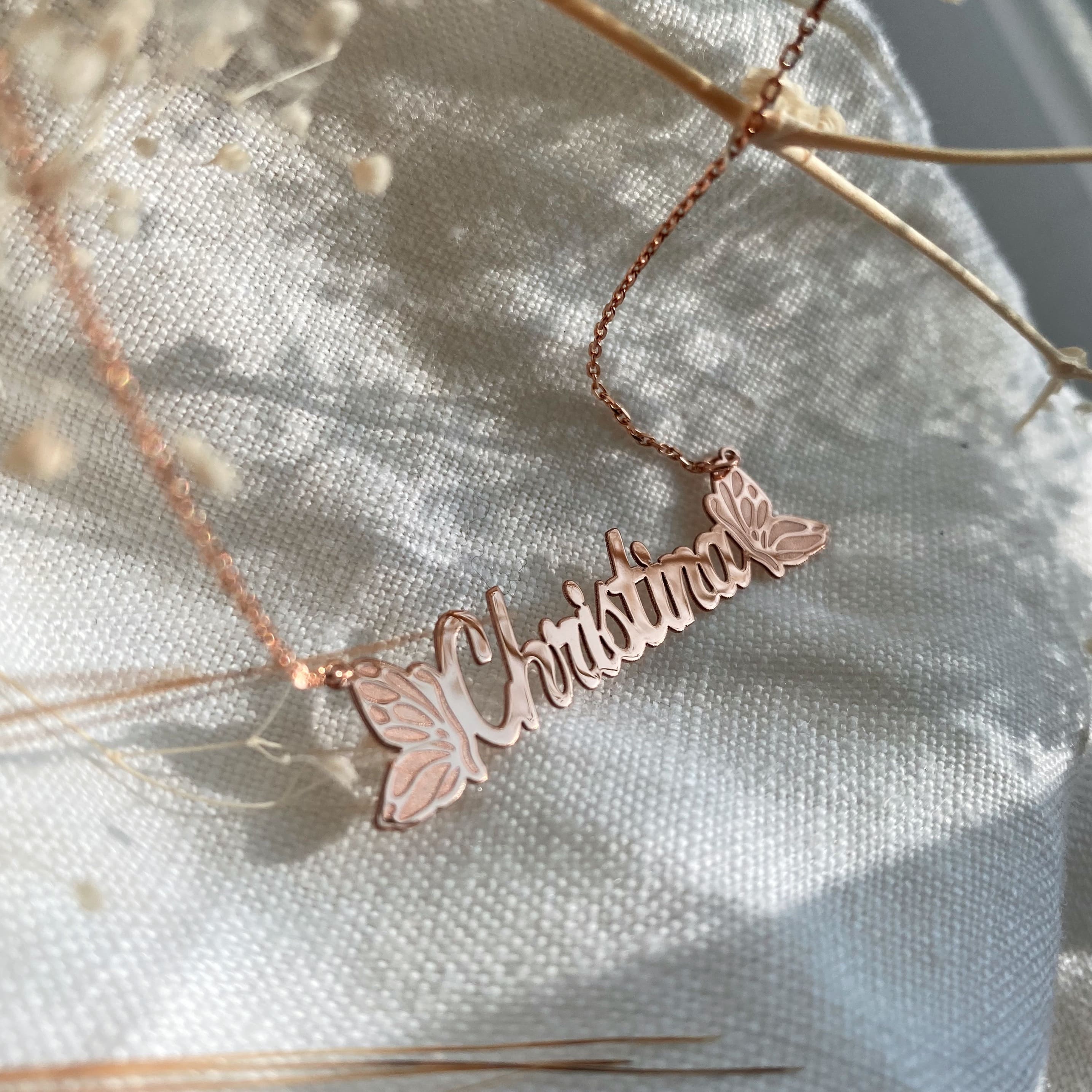 Butterfly Name Necklace