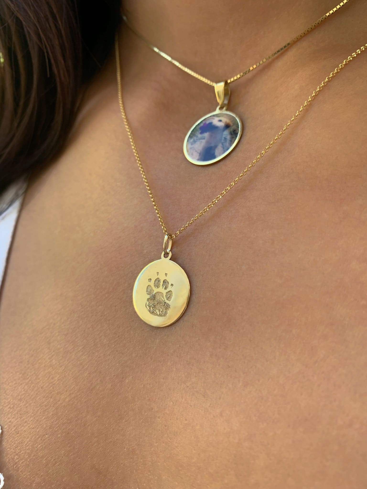 Paw Print Engraving Coin Necklace