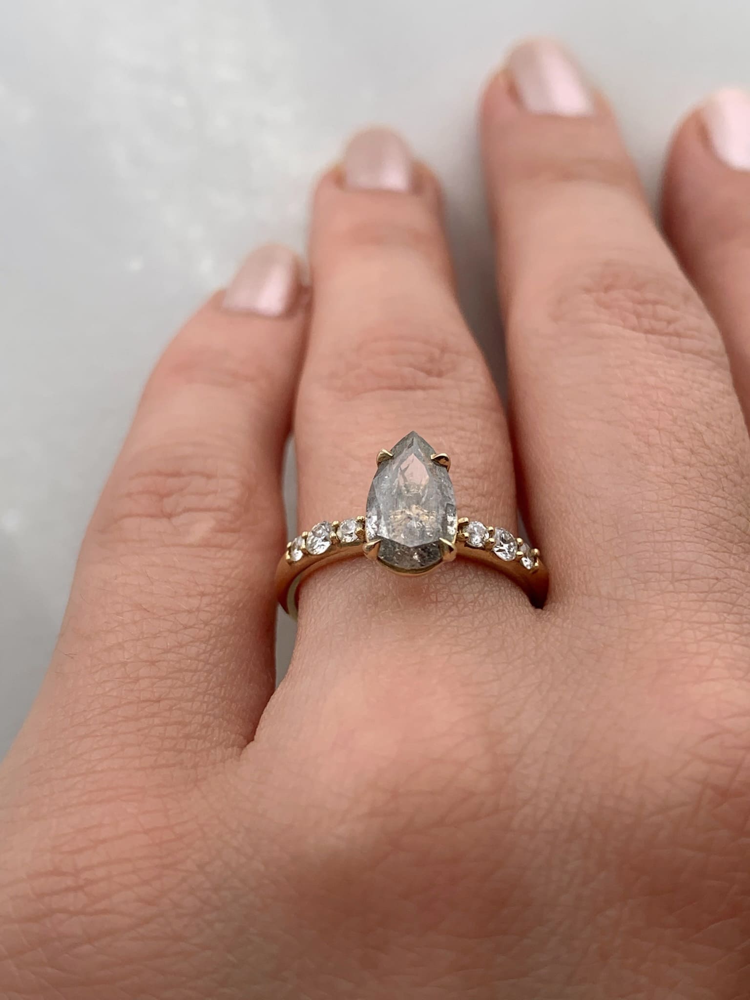 Salt & Pepper Diamond Custom Engagement Ring