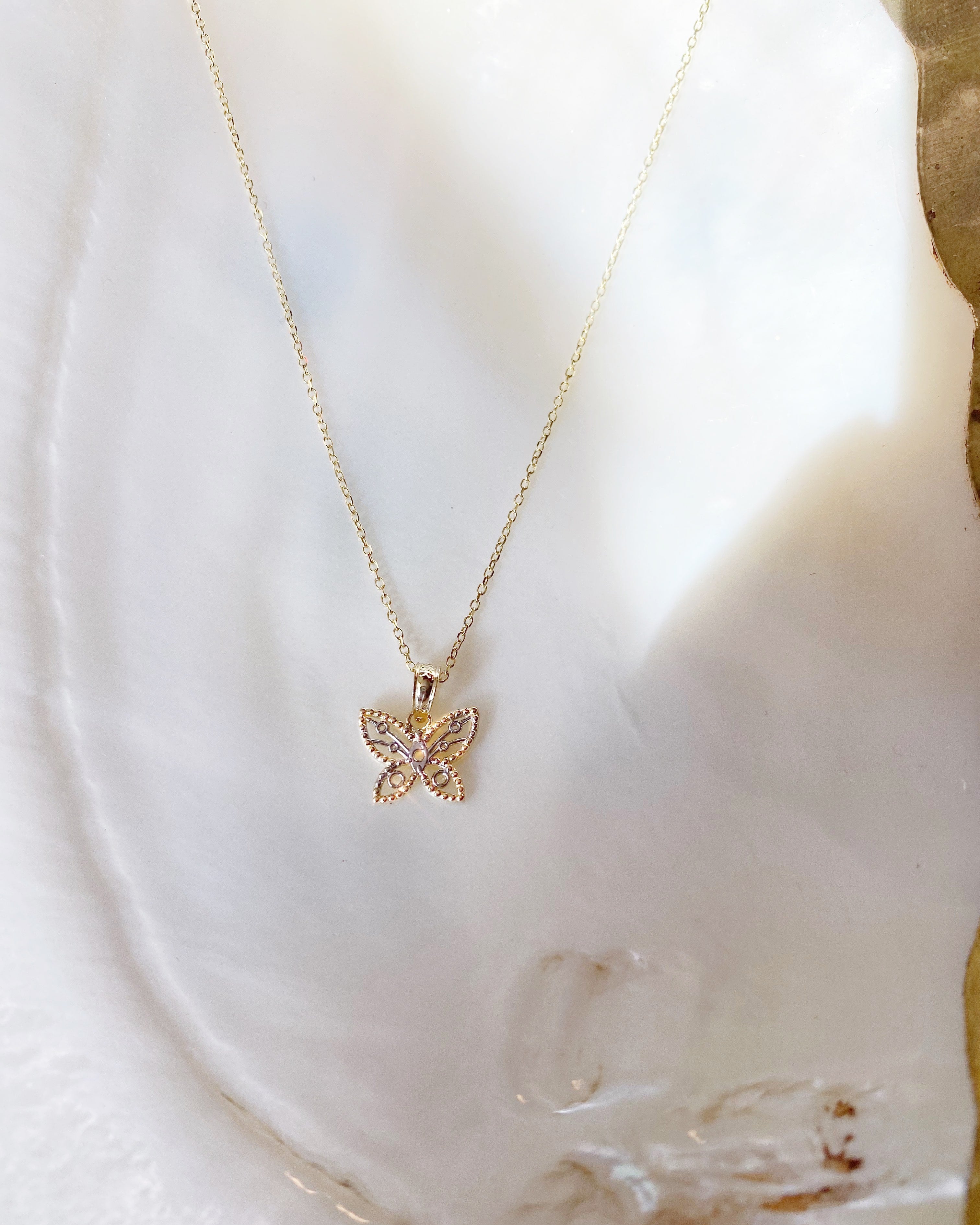 Mini Gold Butterfly Necklace