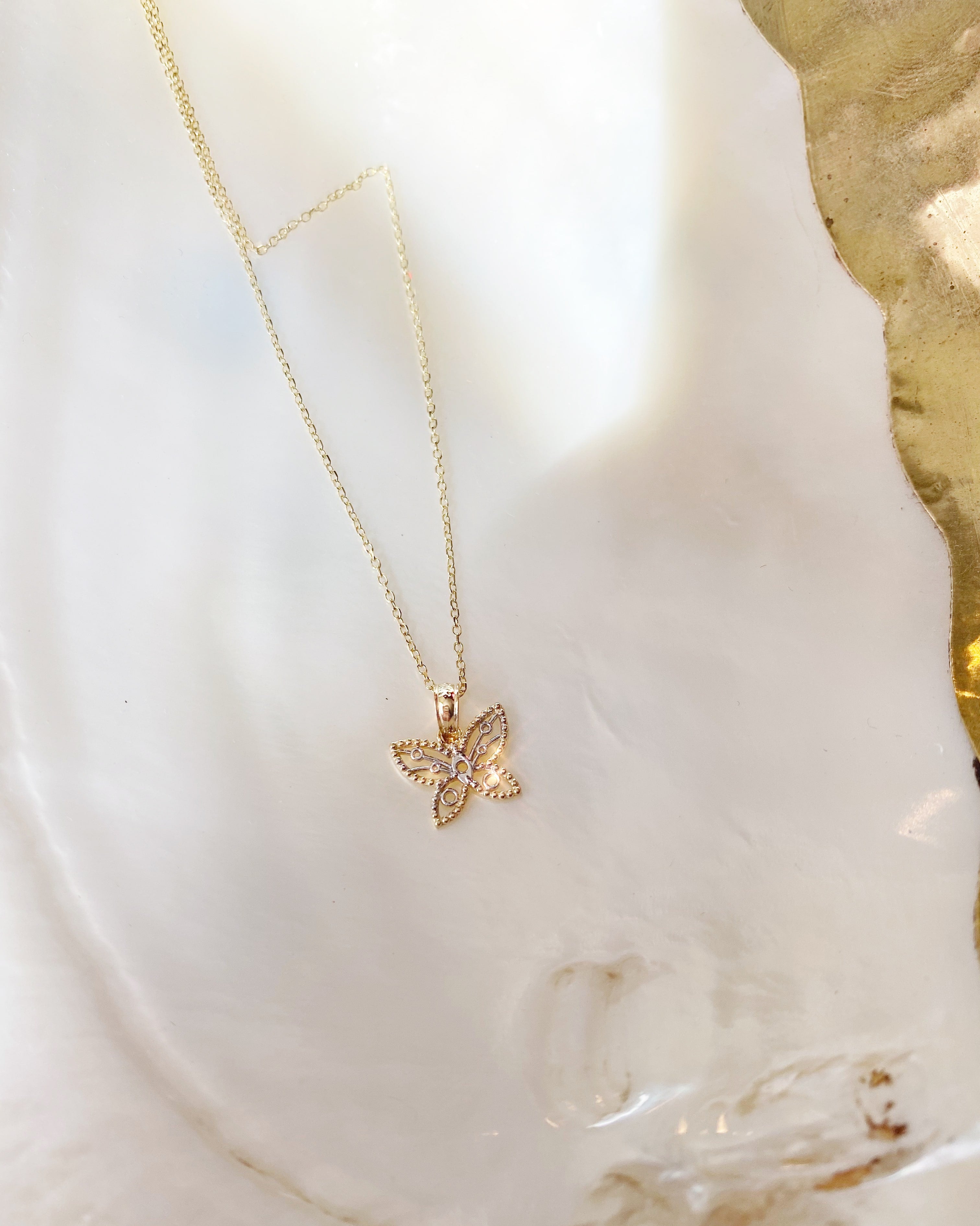 Mini Gold Butterfly Necklace