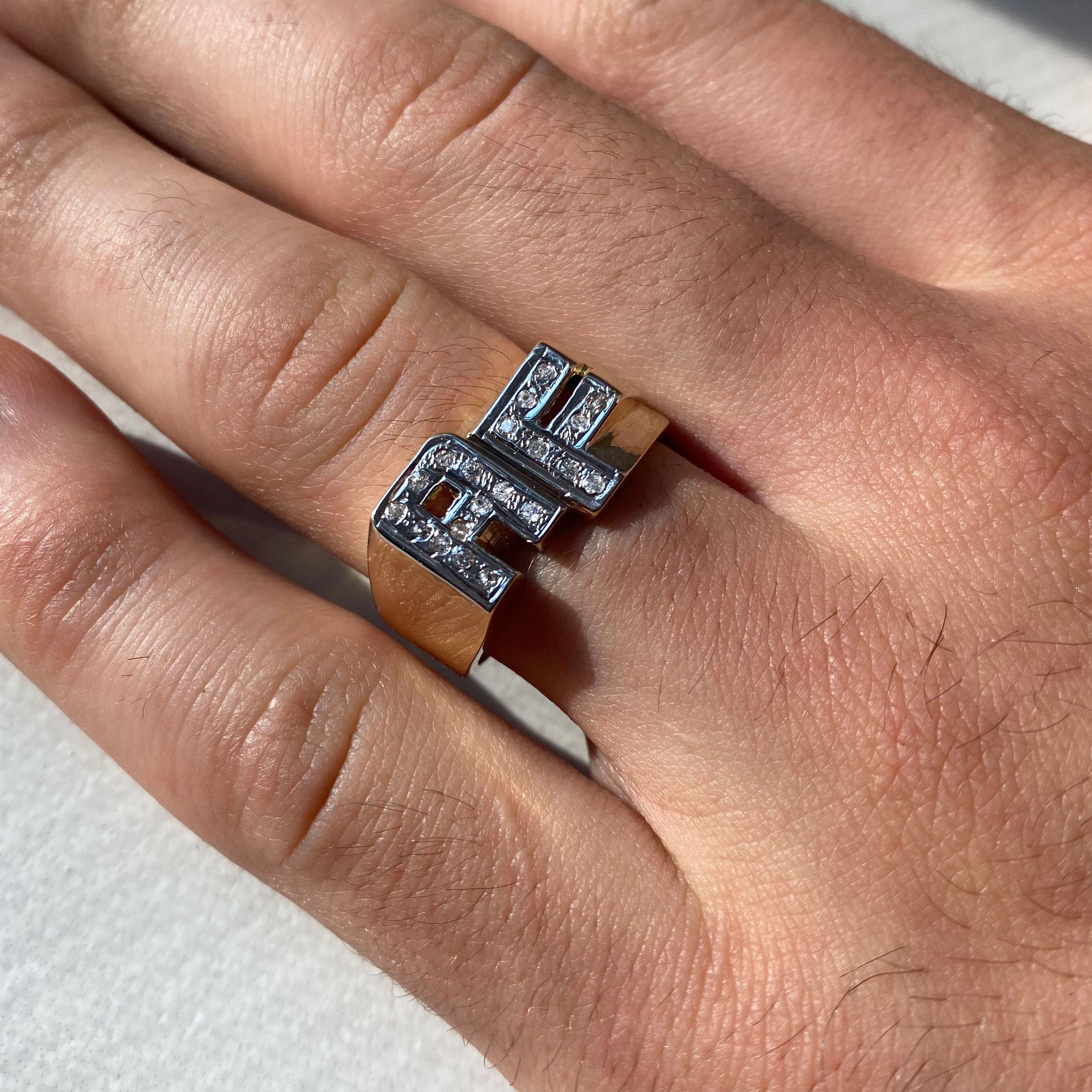 Men's initial Ring