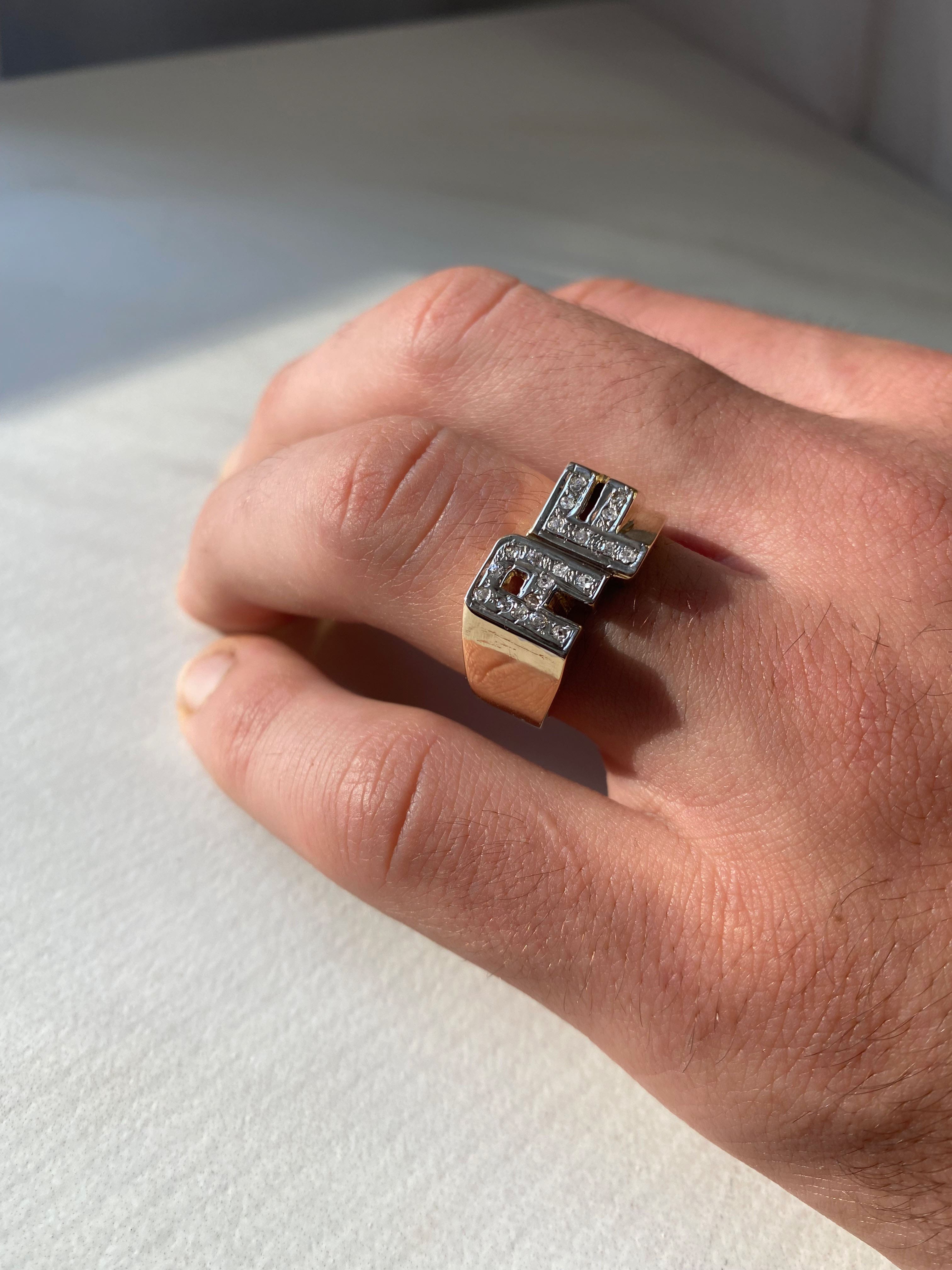 Men's initial Ring