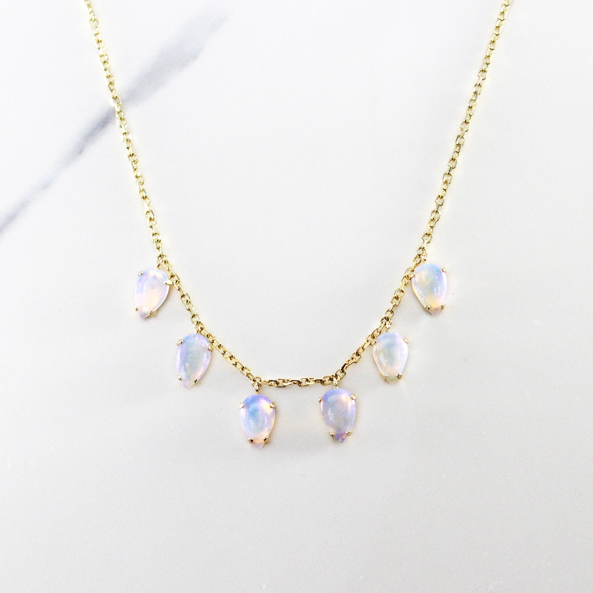 Ahurani 14k Solid Gold Opal Teardrop Necklace