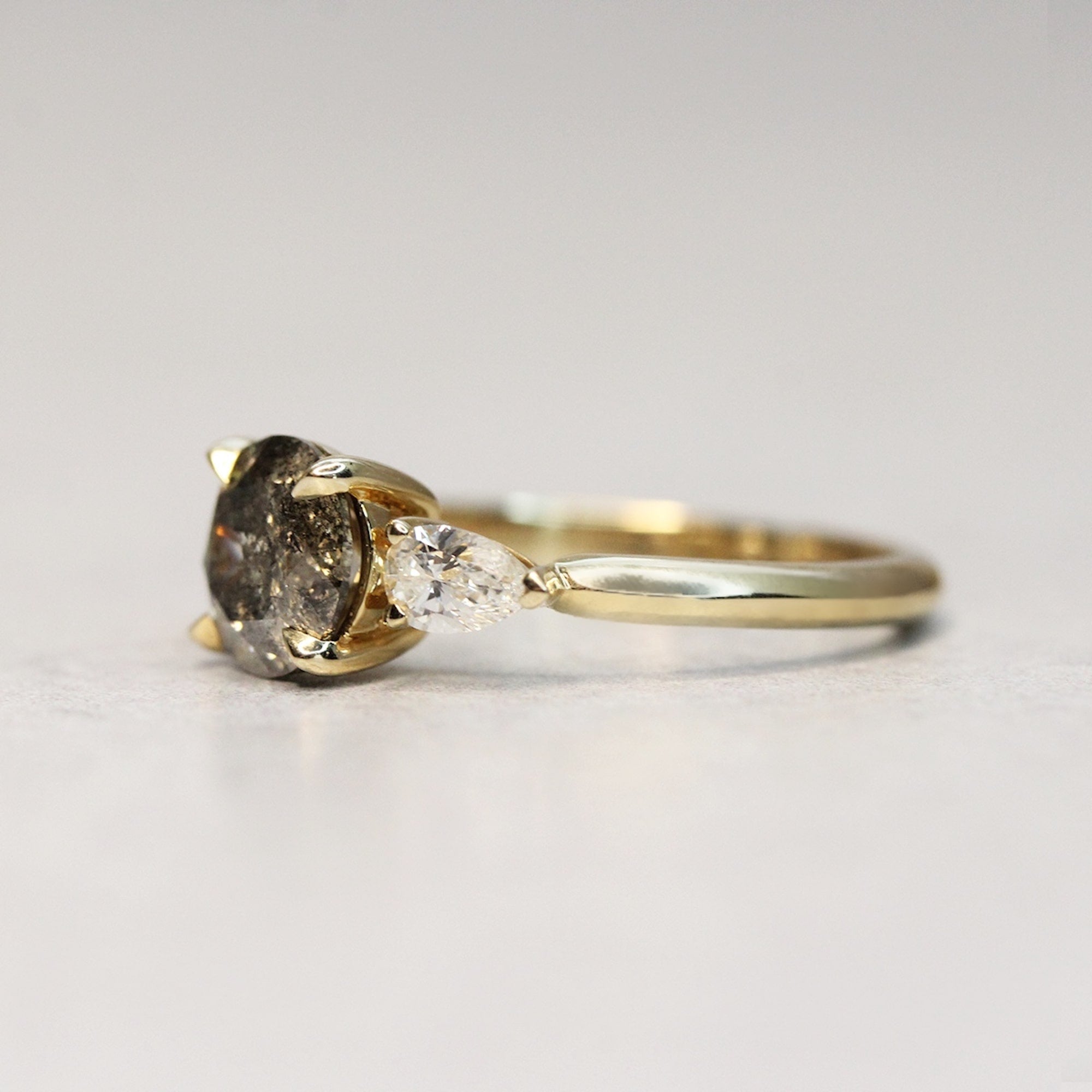 Salt & Pepper Diamond Custom Engagement Ring