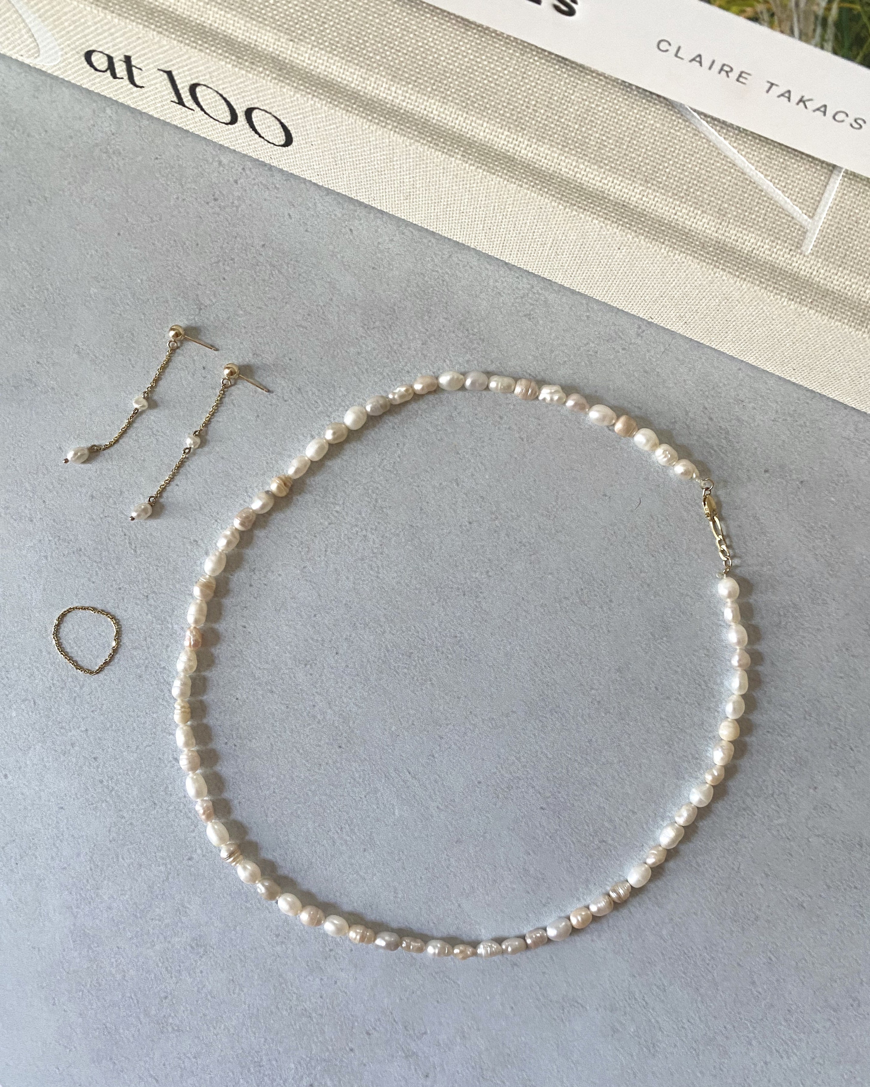 14k Biwa Freshwater Pearl Necklace