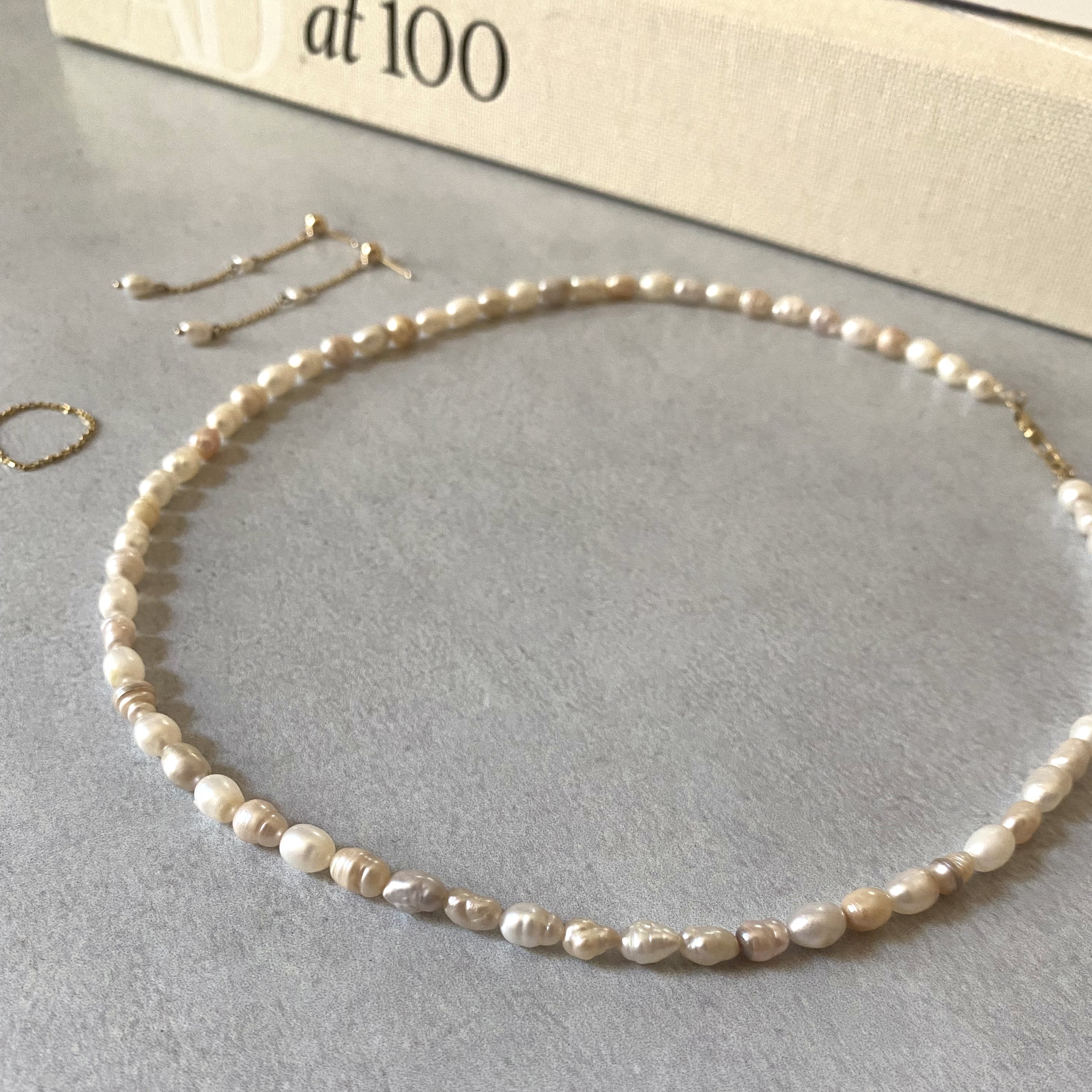 14k Biwa Freshwater Pearl Necklace