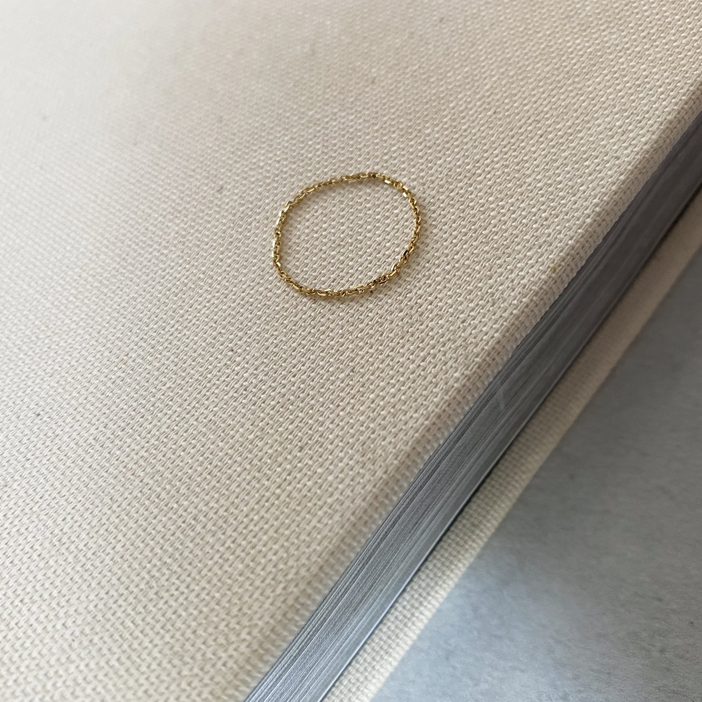 14k Gold Cable Chain Ring