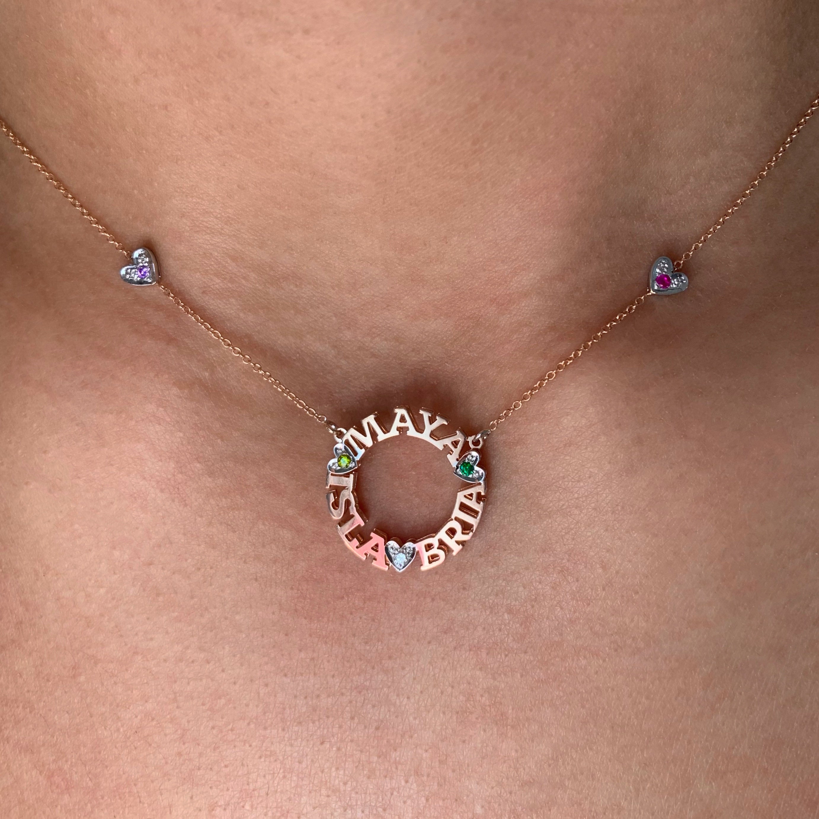 Mini Circle Name Necklace