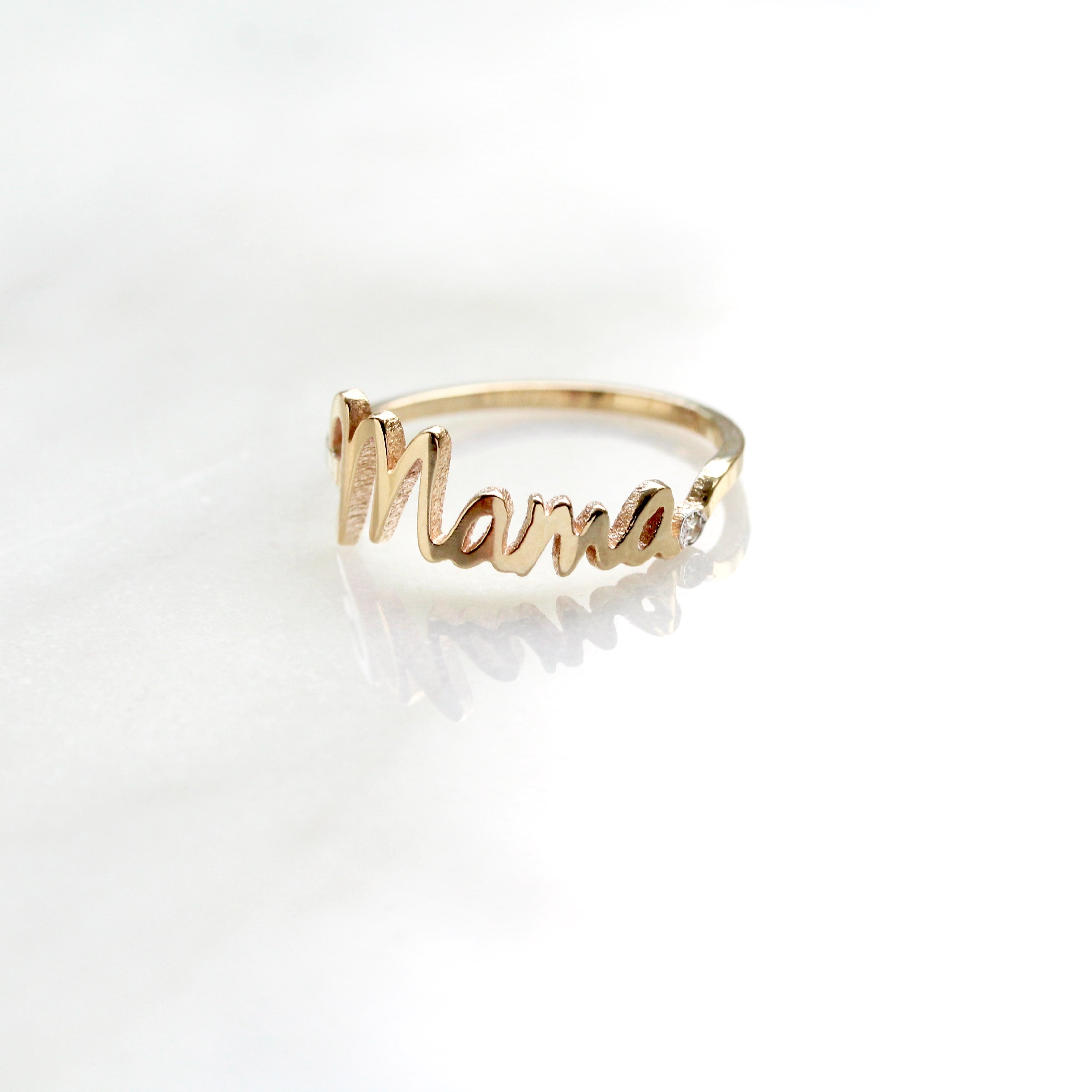 Buy 14k Gold Custom Name Ring Emerald Ring 0.10ct Online at SO ICY JEWELRY