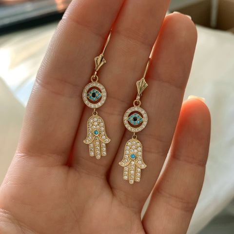 Evil eye earrings on sale