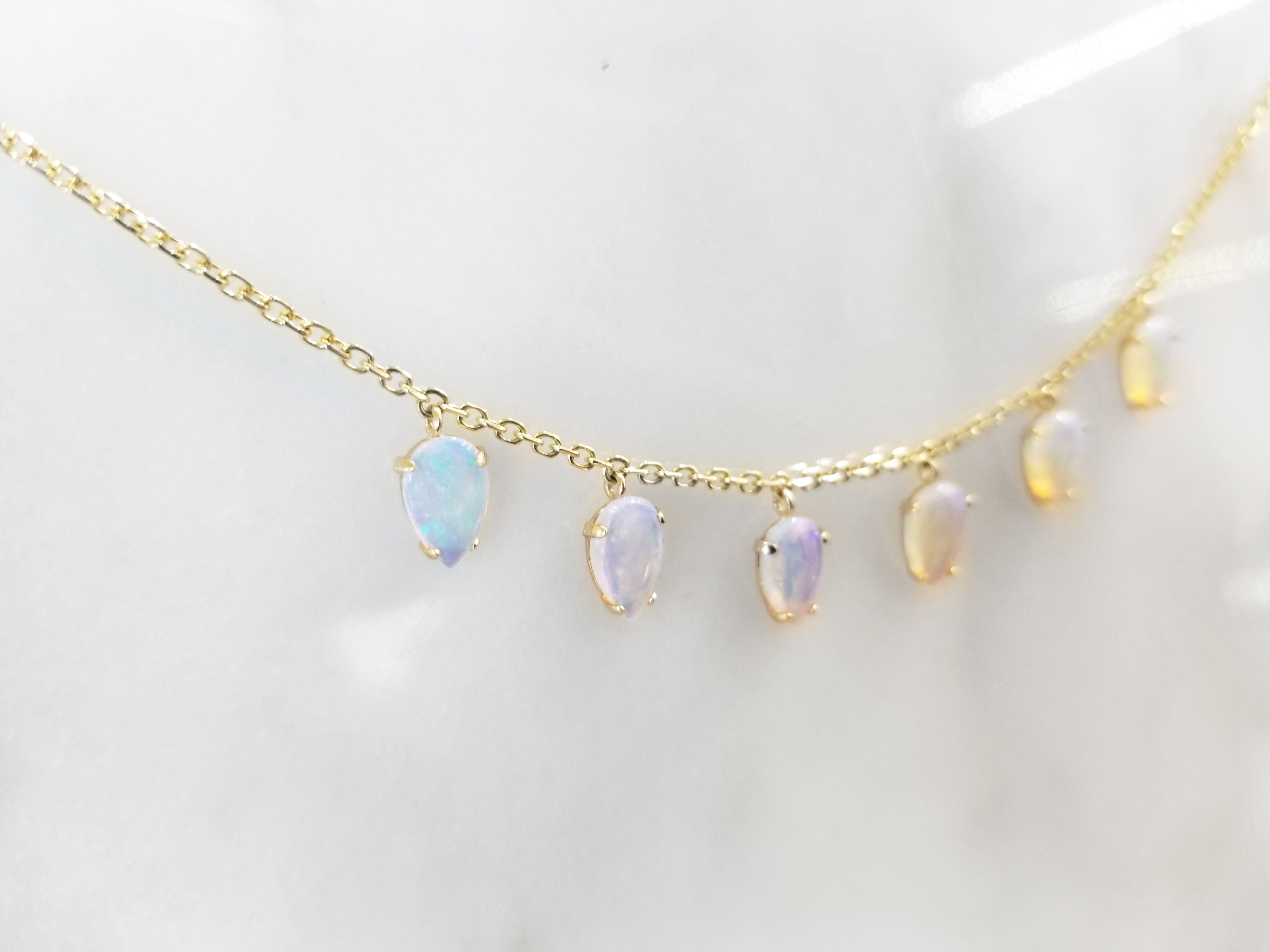 Ahurani 14k Solid Gold Opal Teardrop Necklace