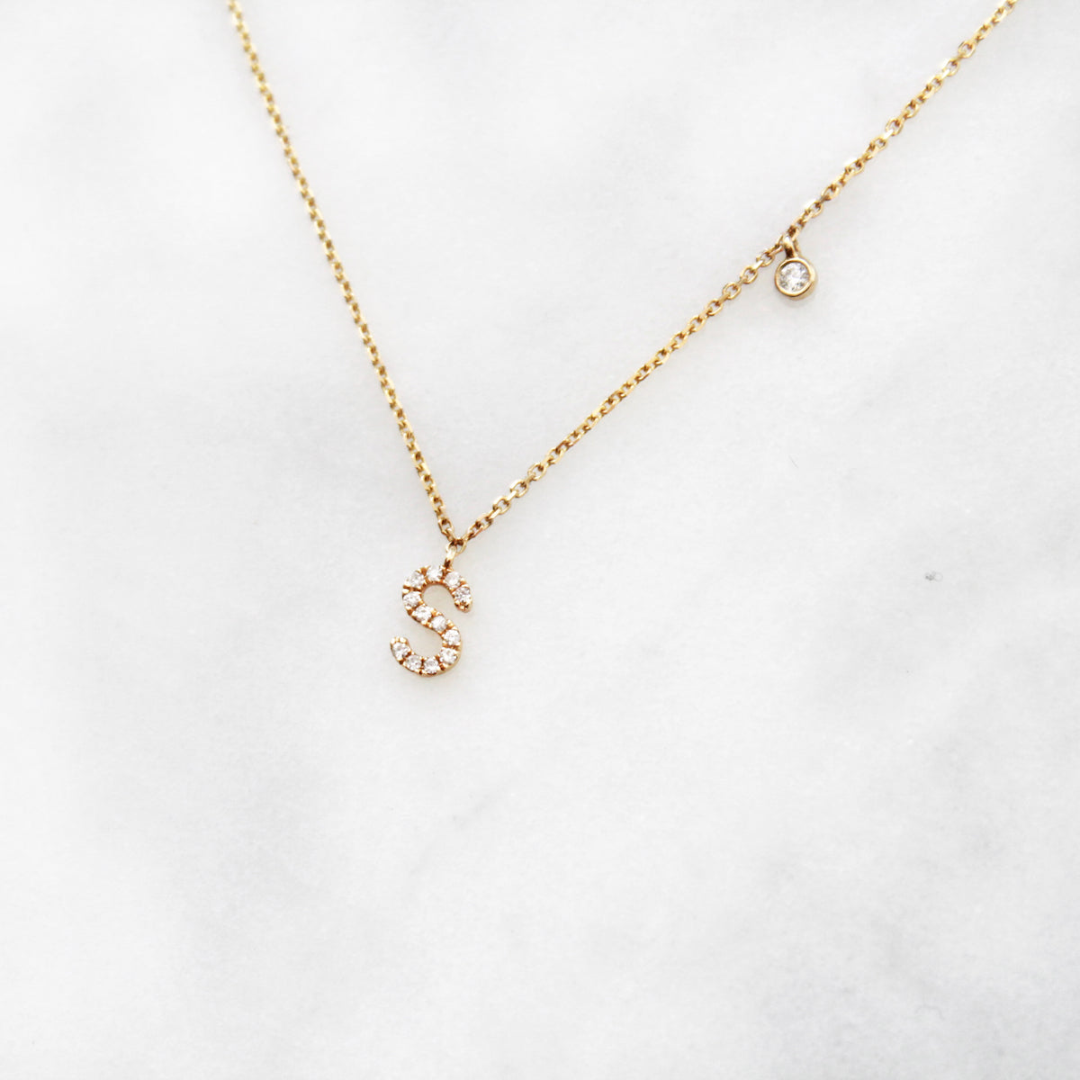 Diamond Initial Necklace