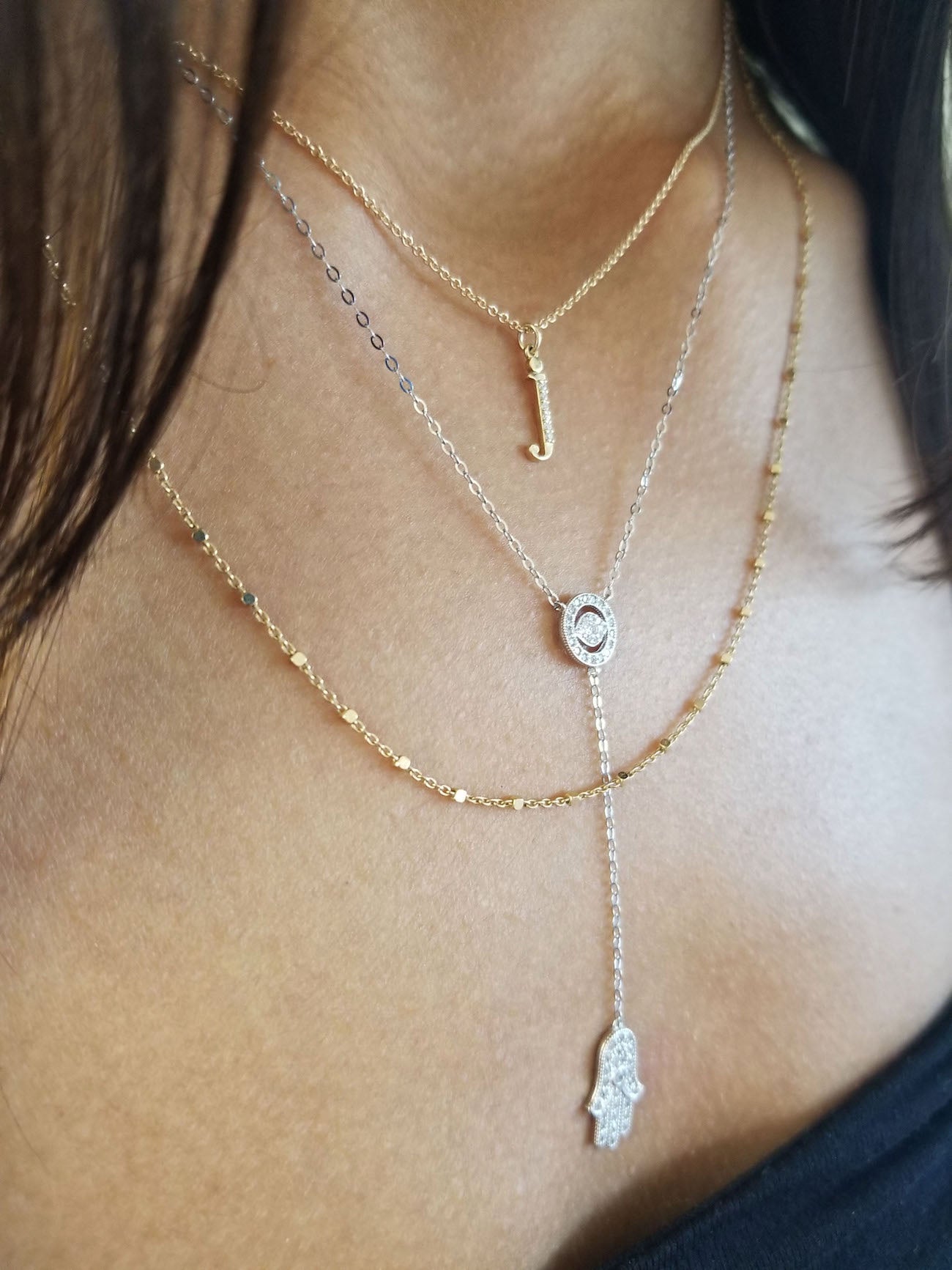 Kimiya Jewelers Diamond Lower Case Initial Necklace