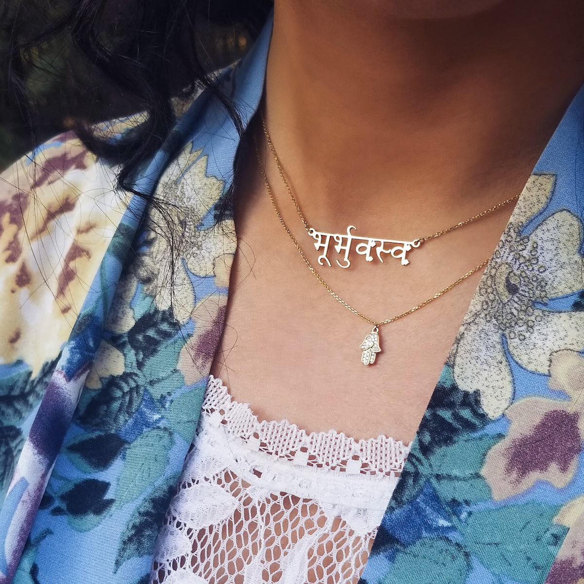 Custom Sanskrit Calligraphy Necklace