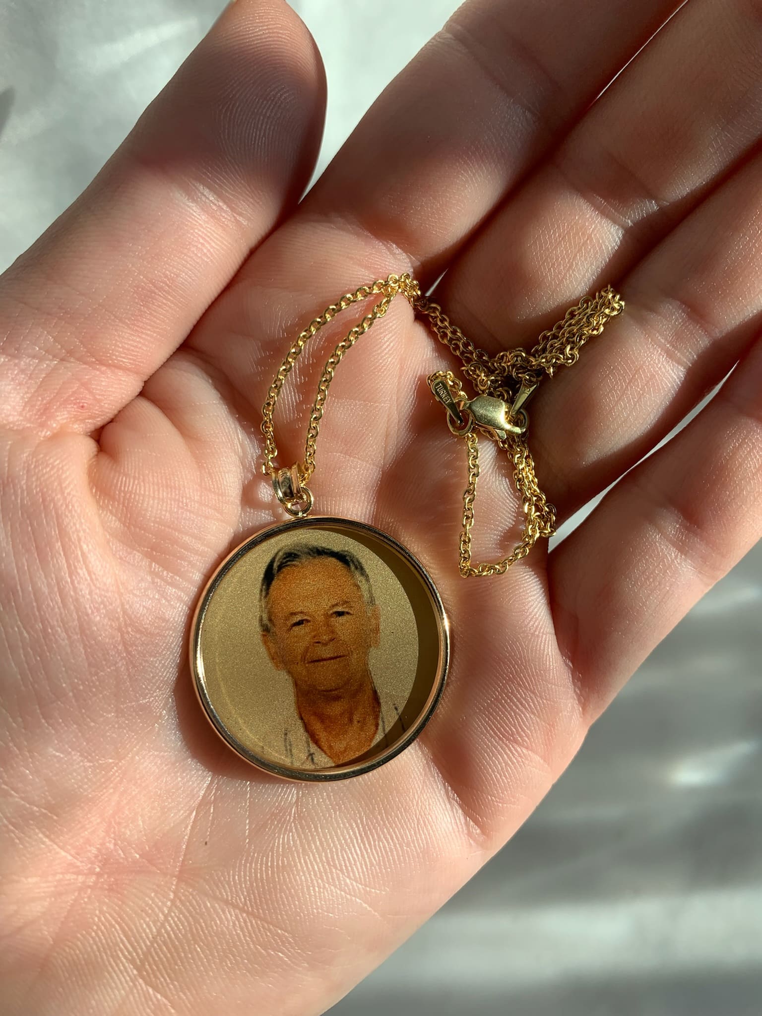 Gold Photo Pendant Disc Charm