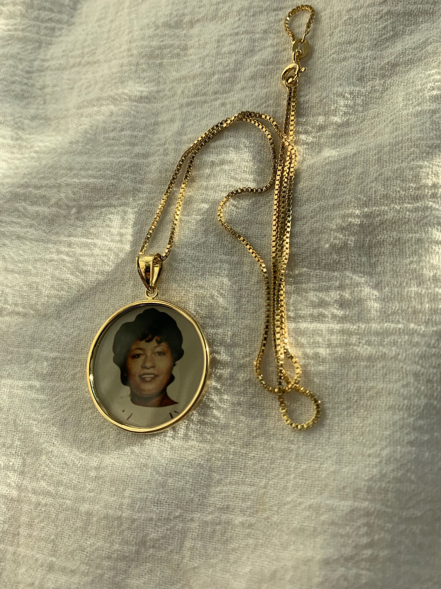 Gold Photo Pendant Disc Charm