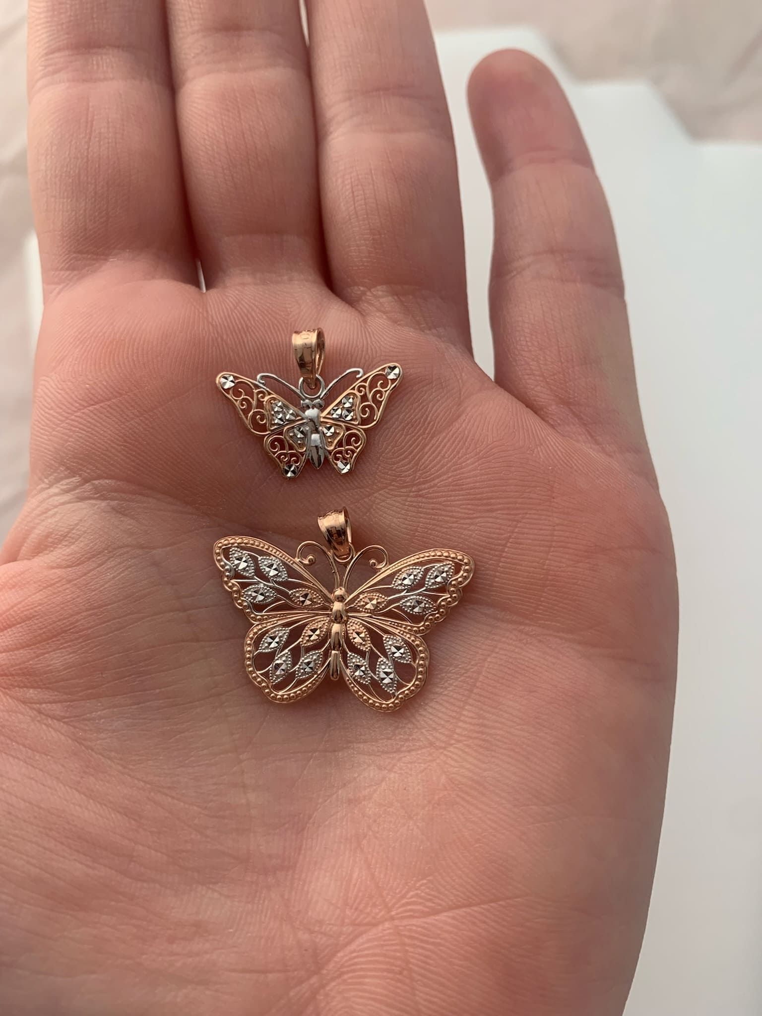 Small Rose Gold Butterfly Necklace