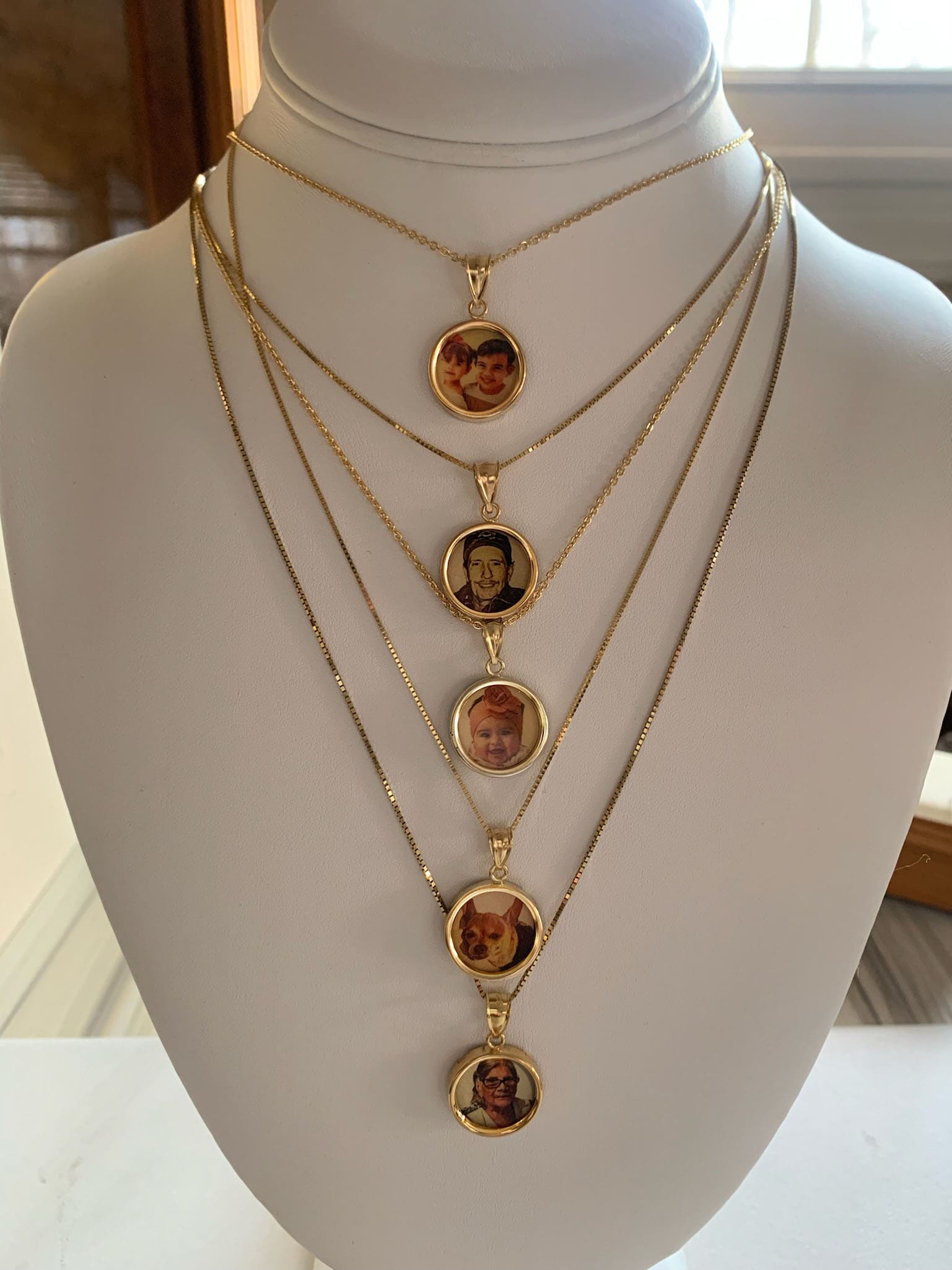 Gold Photo Pendant Disc Charm