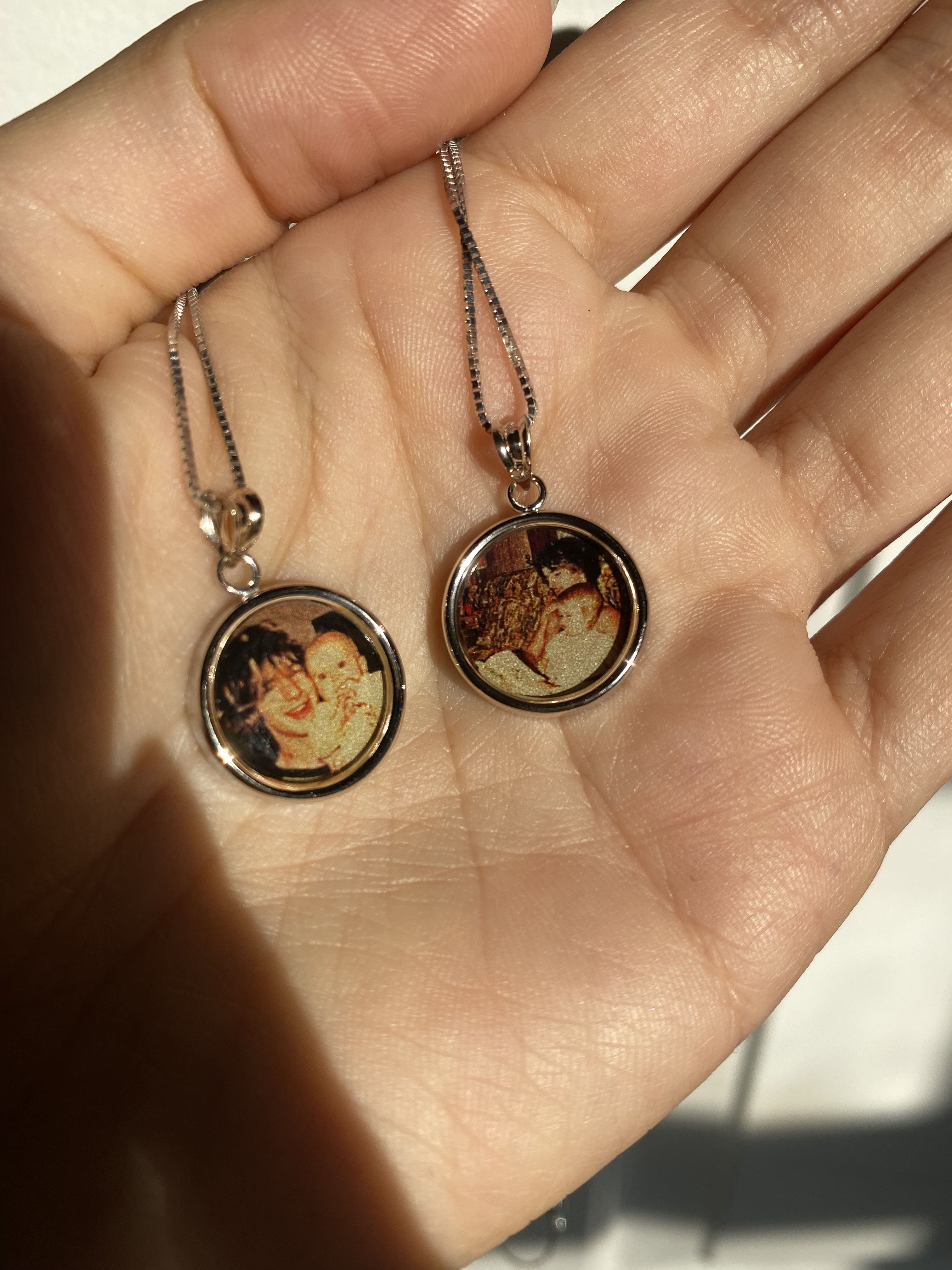 Gold Photo Pendant Disc Charm