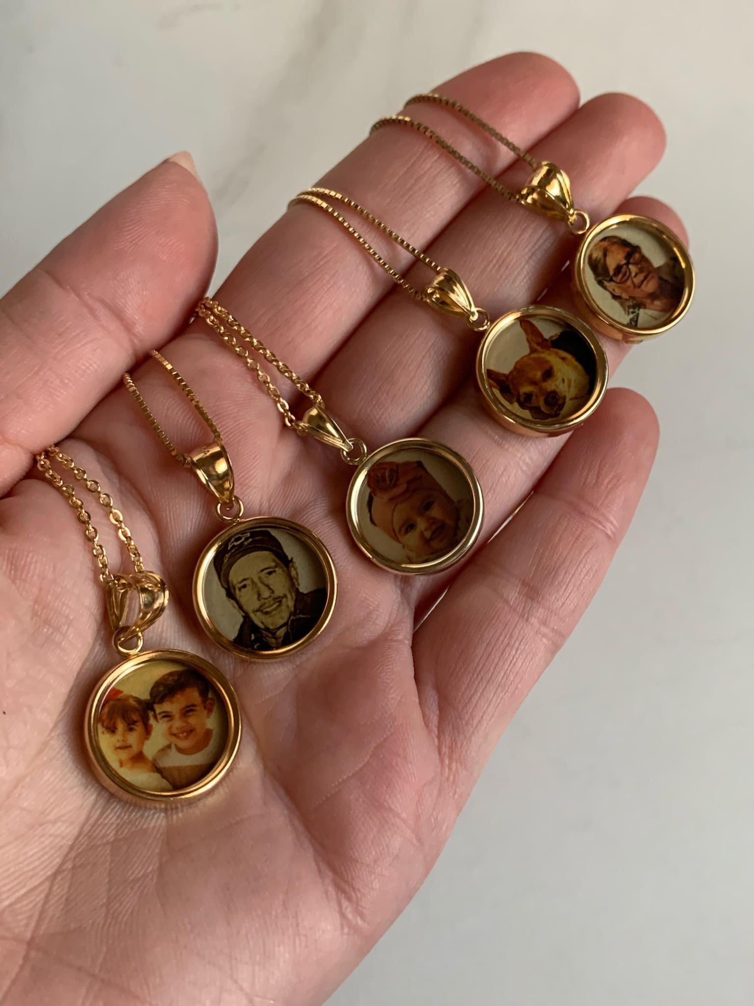 Gold Photo Pendant Disc Charm