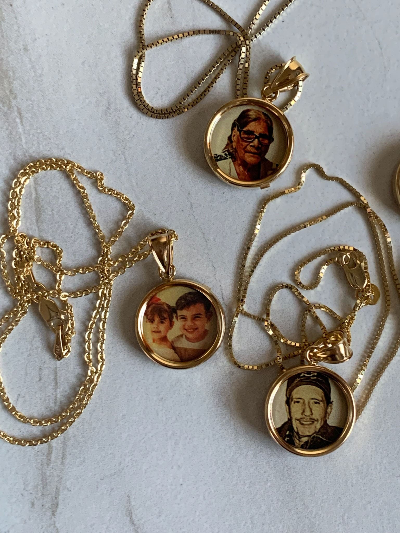 Gold Photo Pendant Disc Charm