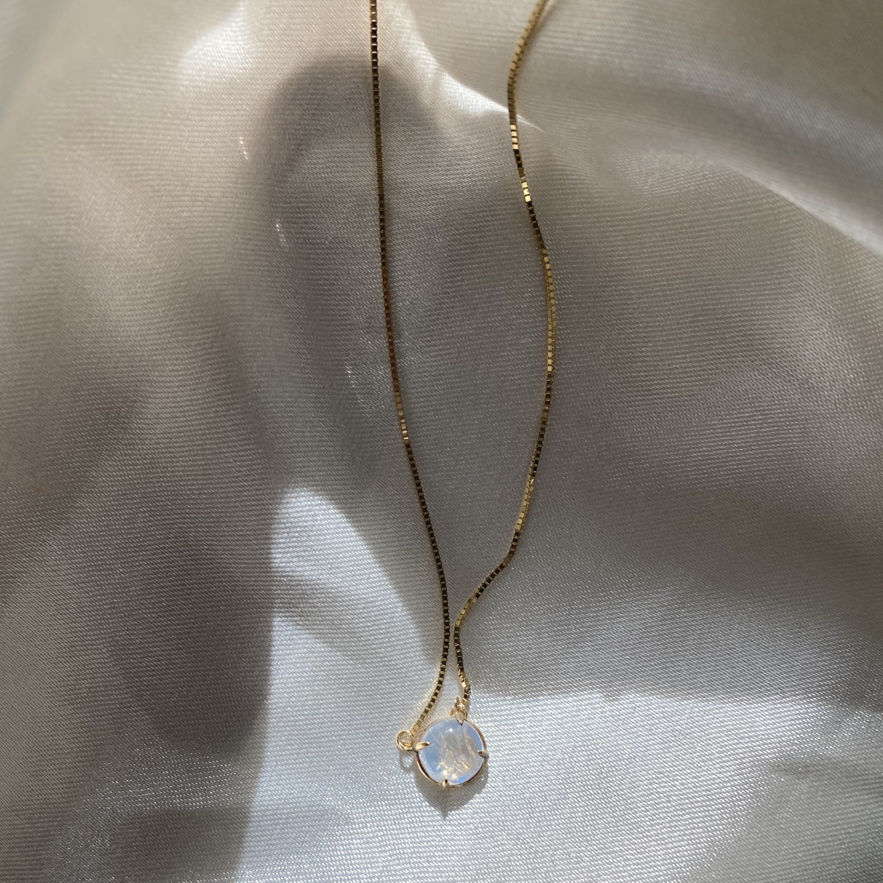 14k Gold Baby Moonstone Necklace