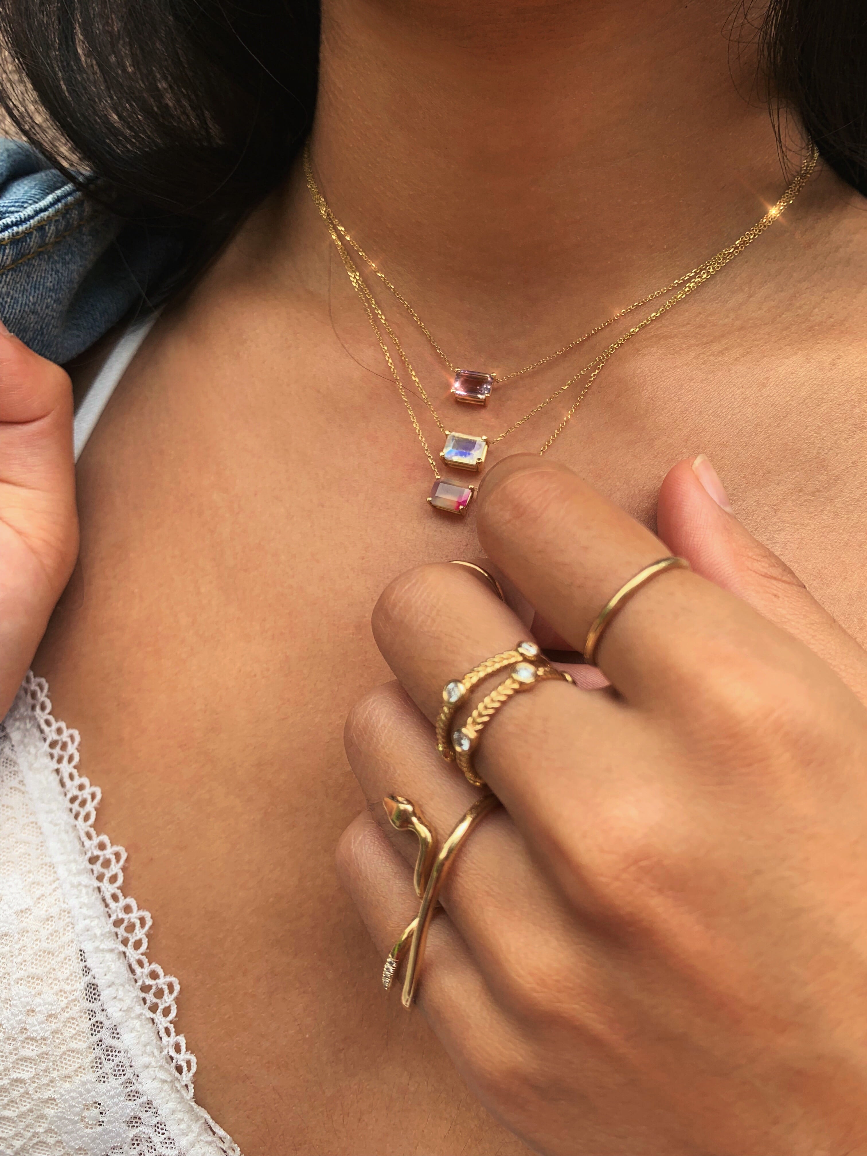 Solitaire Moonstone Necklace
