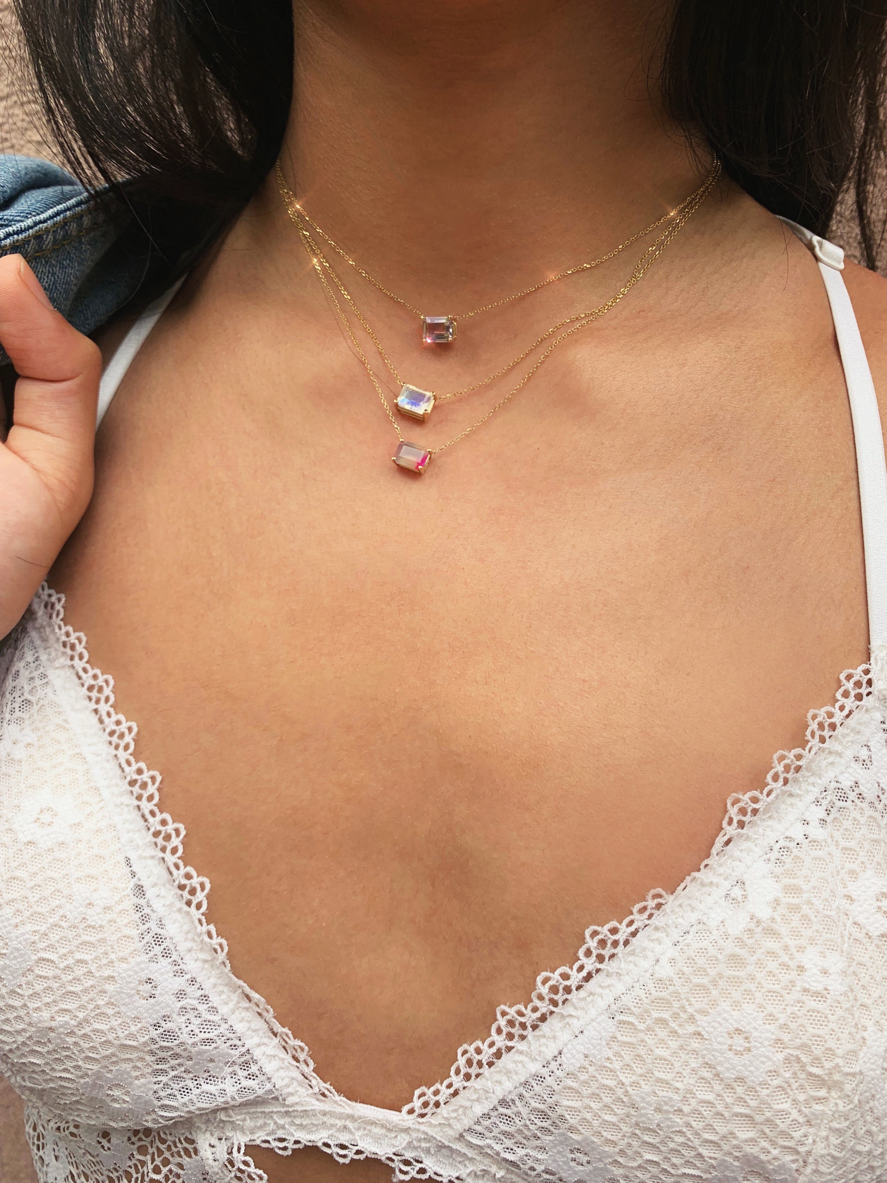 Solitaire Moonstone Necklace