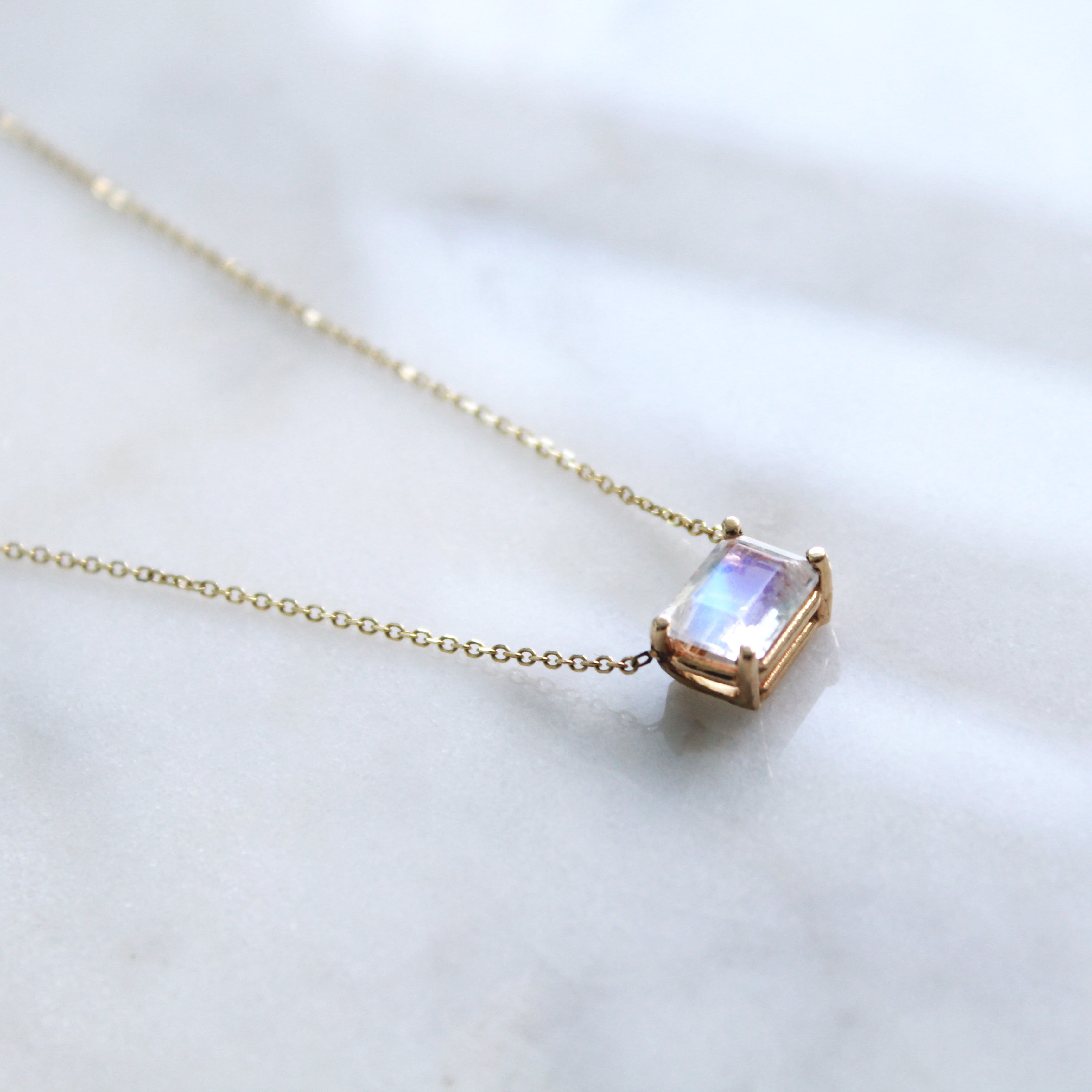 Solitaire Moonstone Necklace