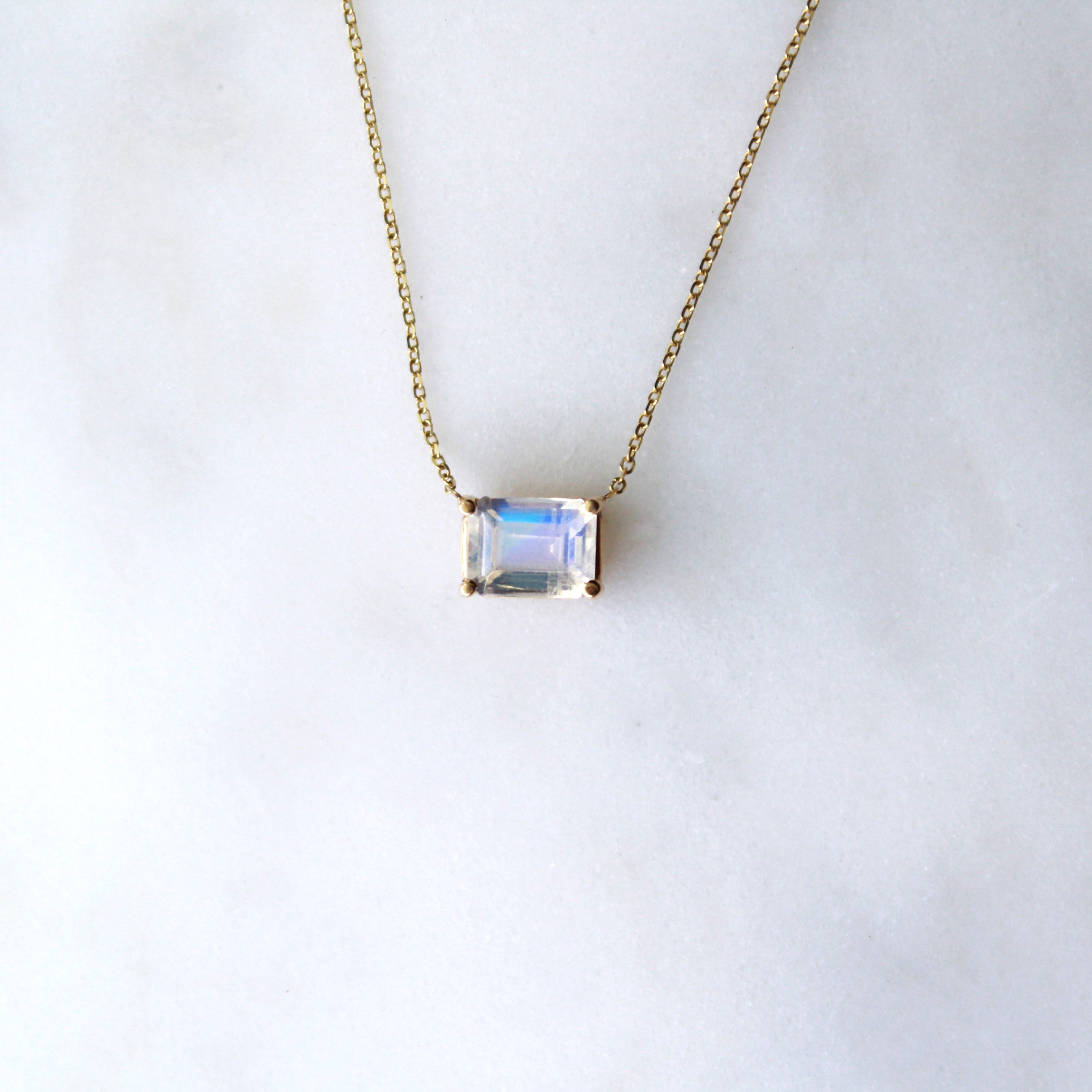 Solitaire Moonstone Necklace