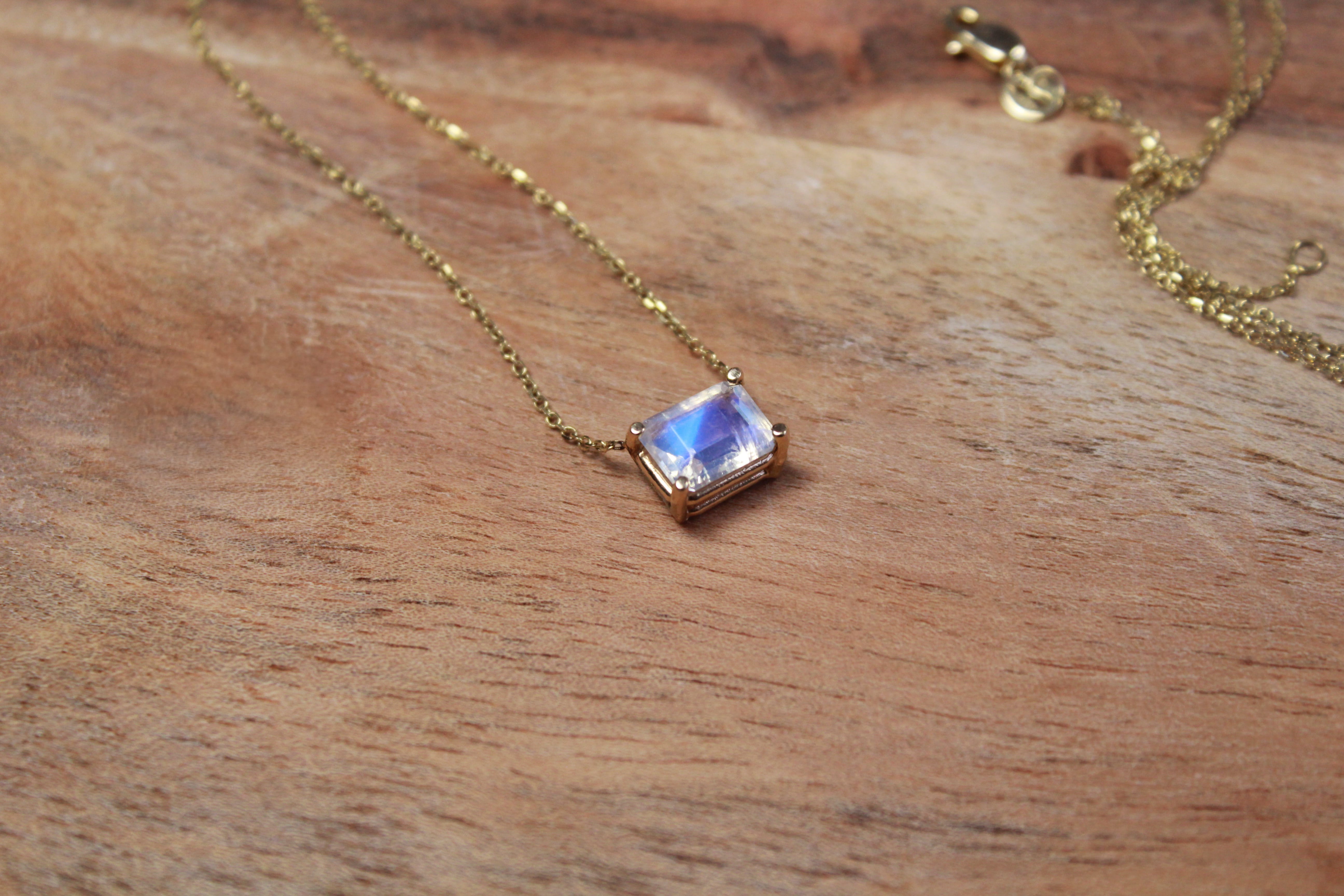 Solitaire Moonstone Necklace